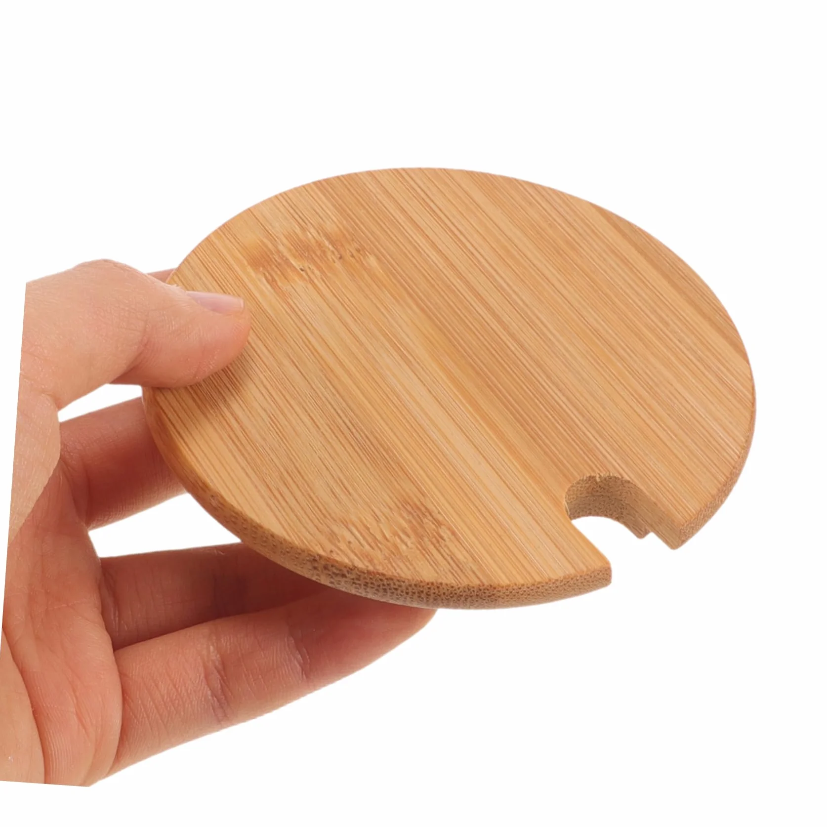 4pcs Bamboo Round Mug Lid Easy Install Cup Cover Hole for Tea Water Cups