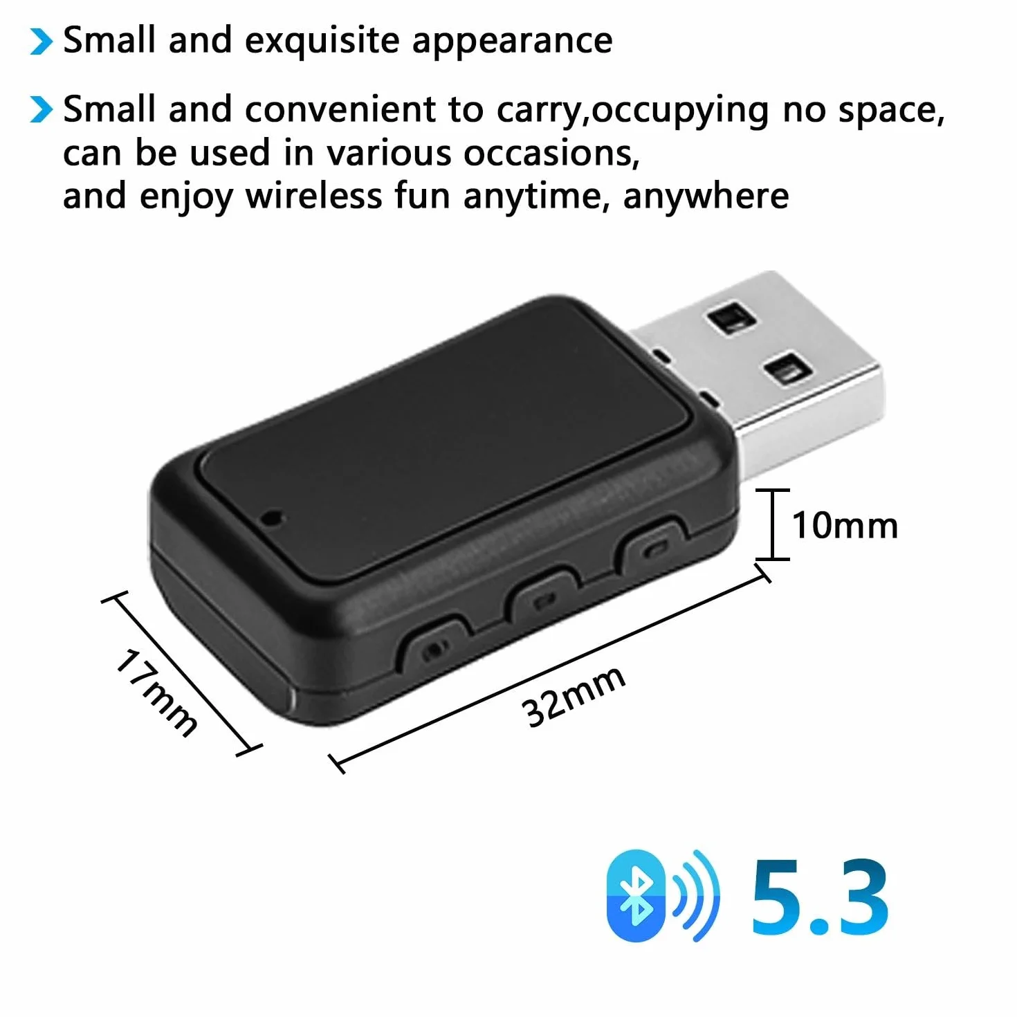 HENGBIRD Samochodowy nadajnik-odbiornik Bluetooth 5.3 Zestaw głośnomówiący Mini USB Power Car Kit Auto Stereo Bezprzewodowy adapter audio do radia FM samochodu