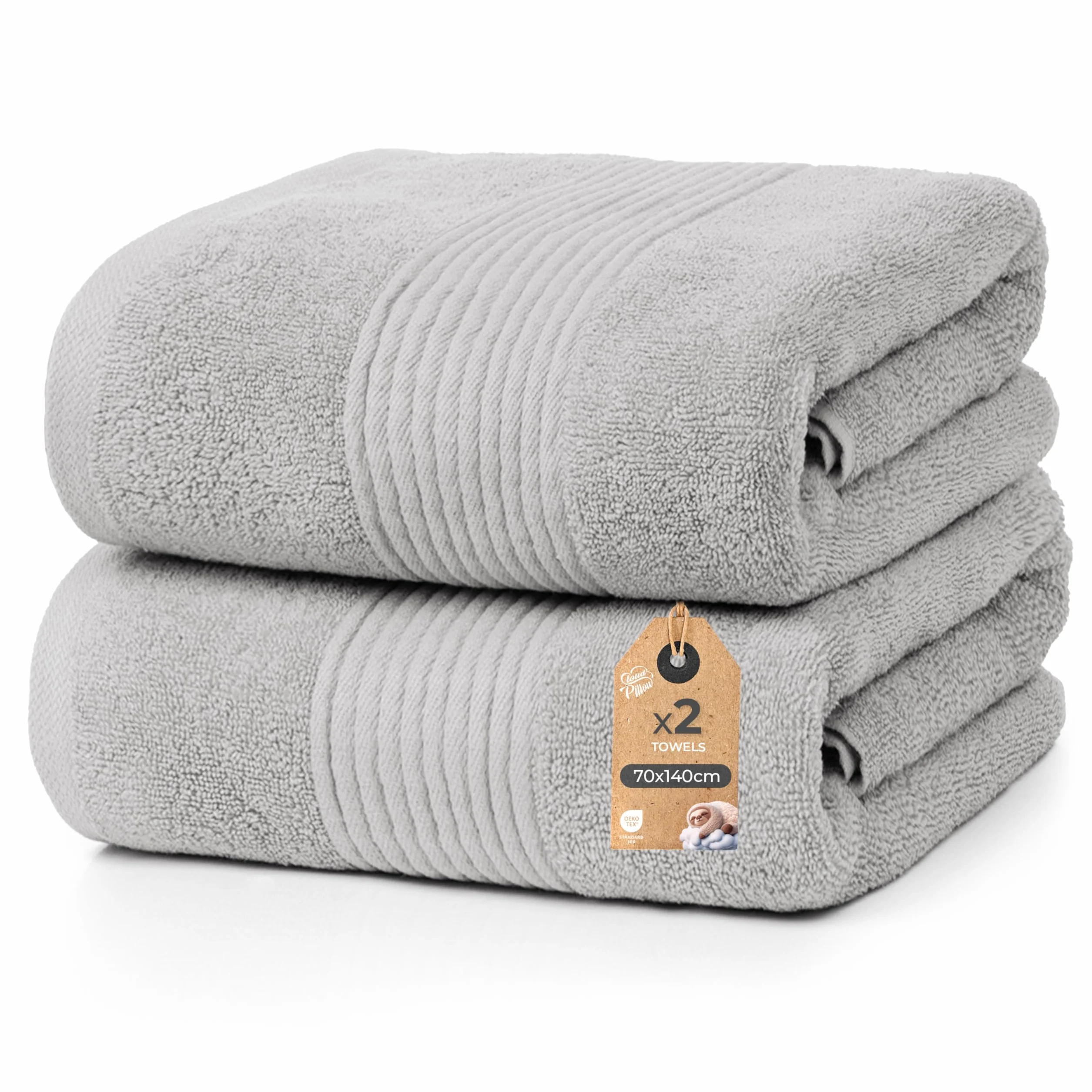 Ręczniki kąpielowe Cloud Pillow, 2 sztuki, 70 x 140 cm – 100% bawełniane ręczniki kąpielowe – 500 g/m² – miękkie, chłonne i wytrzymałe – z certyfikatem Oeko-Tex