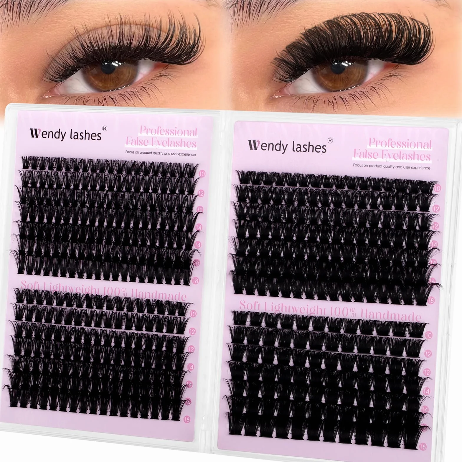 Indywidualne Rzęsy,60D+80D+100D+150D Cluster Lash D-Curl Puszyste Individual Eyelashes10-18mm do przedłużania rzęs DIY