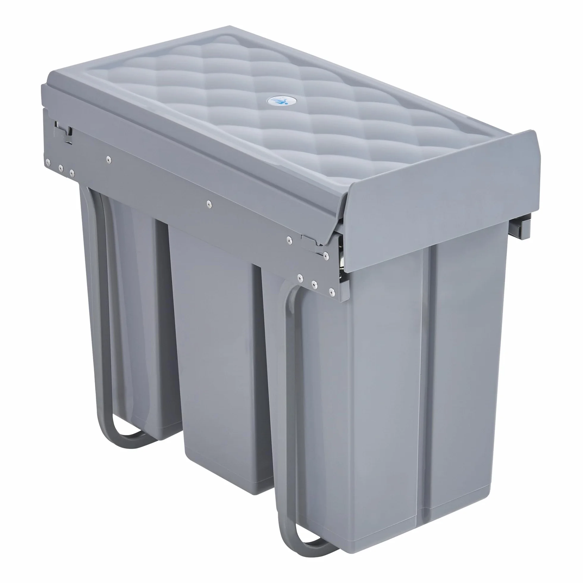 Froland kosz na śmieci wysuwany 3x10L 48x26x42 cm szary