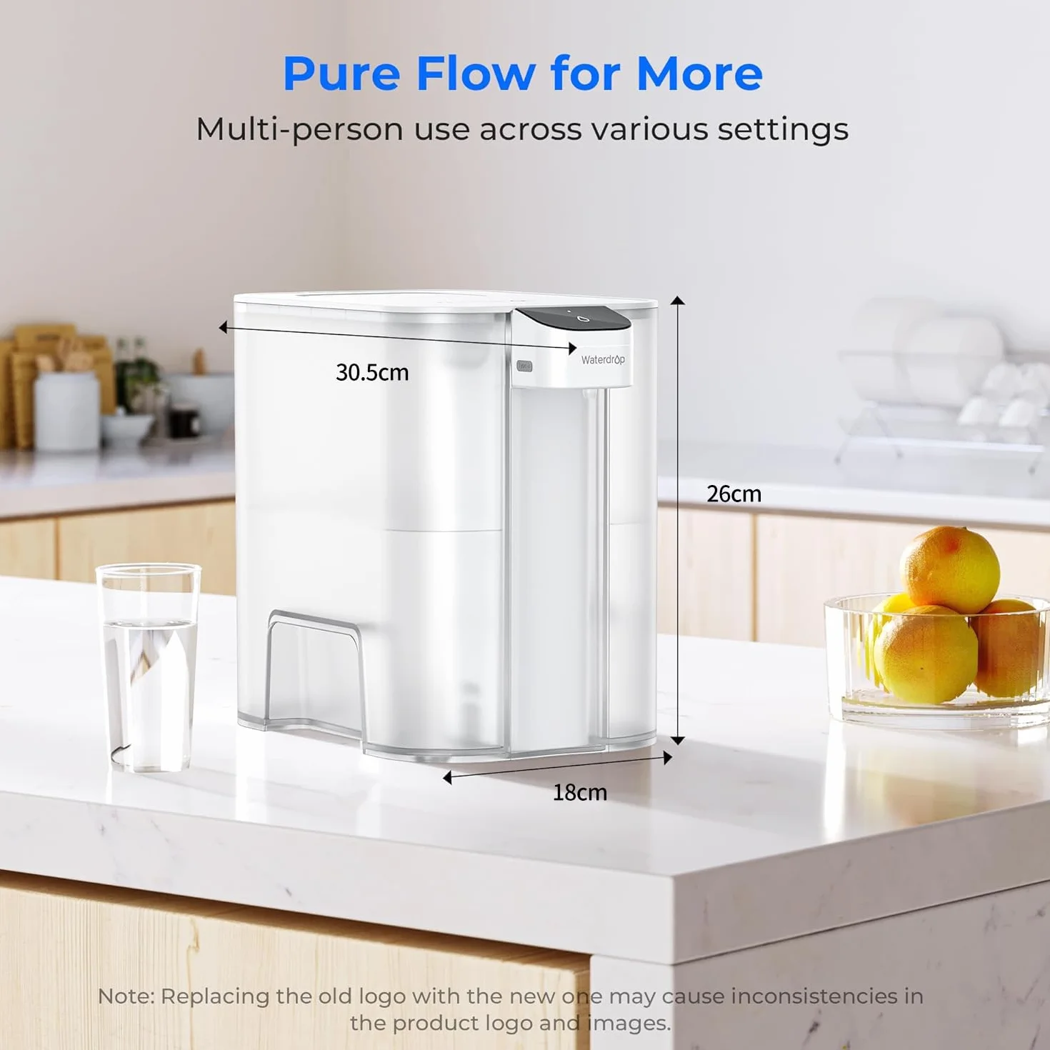 Waterdrop Mega Instant elektryczny filtr wody 6L blatowy system filtracji redukcja chloru ołowiu rtęci PFAS 757L biały 1 filtr