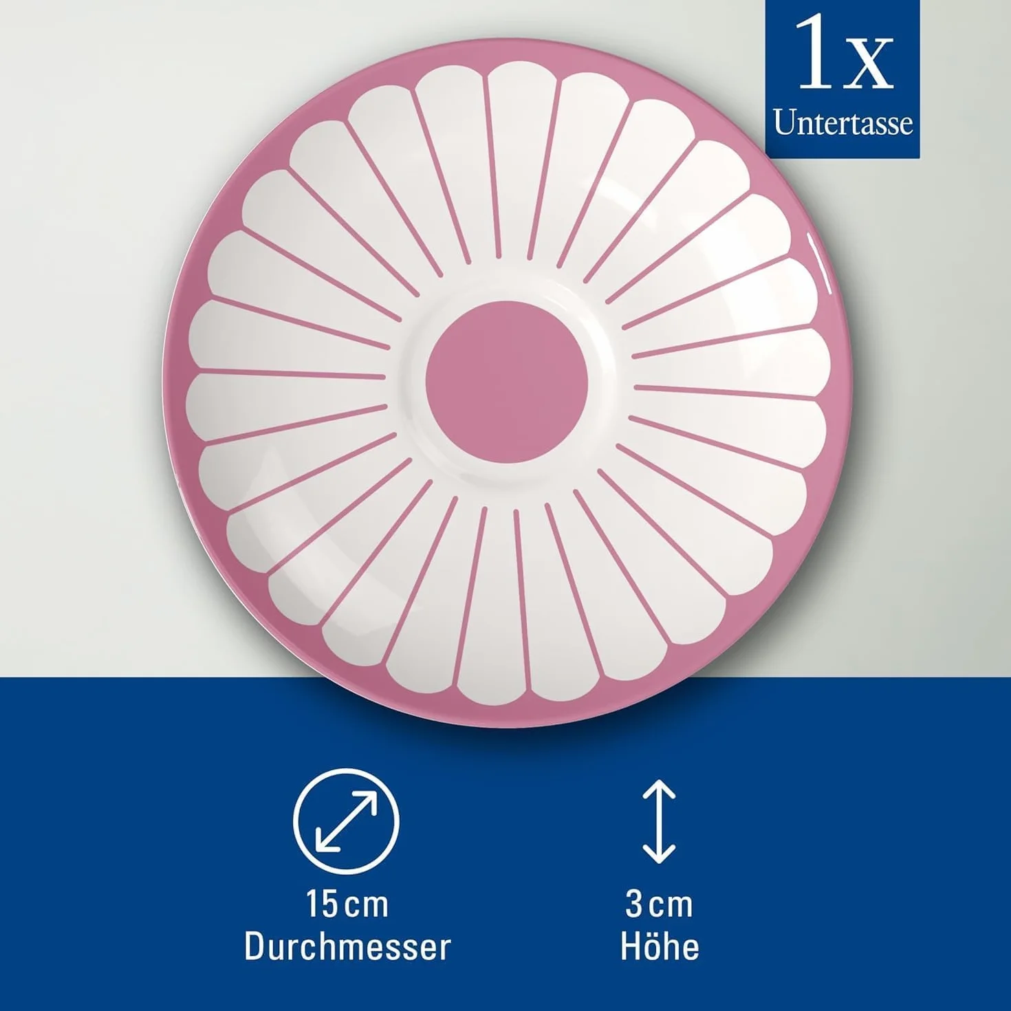 Villeroy & Boch Fleur cassis różowy spodek do kawy, nadaje się do mycia w zmywarce, można używać w kuchence mikrofalowej, podstawki do kawy i herbaty, mały talerz do serwowania, spodek z kwiatowym