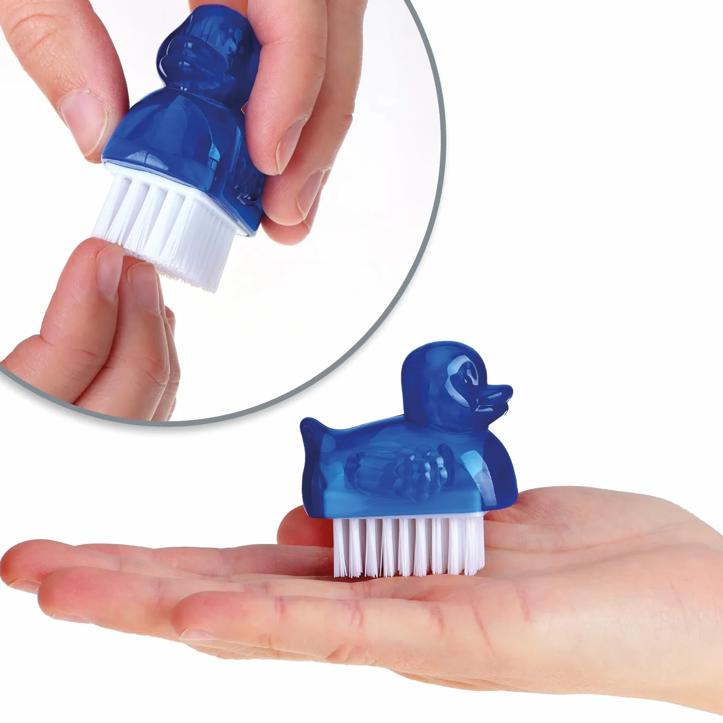 COM-FOUR® 6x mini szczoteczki do mycia rak w ksztalcie kaczki - szczoteczka do paznokci do czyszczenia dloni i paznokci - szczoteczki do czyszczenia w 3 kolorach