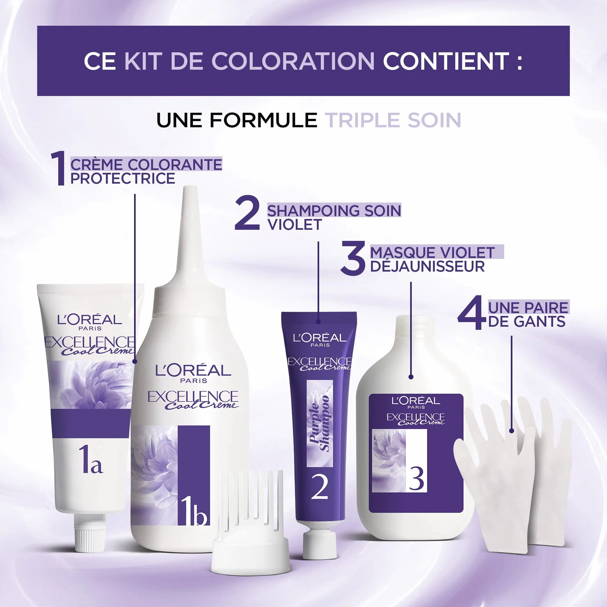 L'ORÉAL PARIS - Długotrwała farba do włosów potrójna pielęgnacja - Żółte antyrefleksyjne - pokrywa 100% białych włosów - doskonałość chłodna kremowa - odcień: Ultra Popielaty blond (7.11)