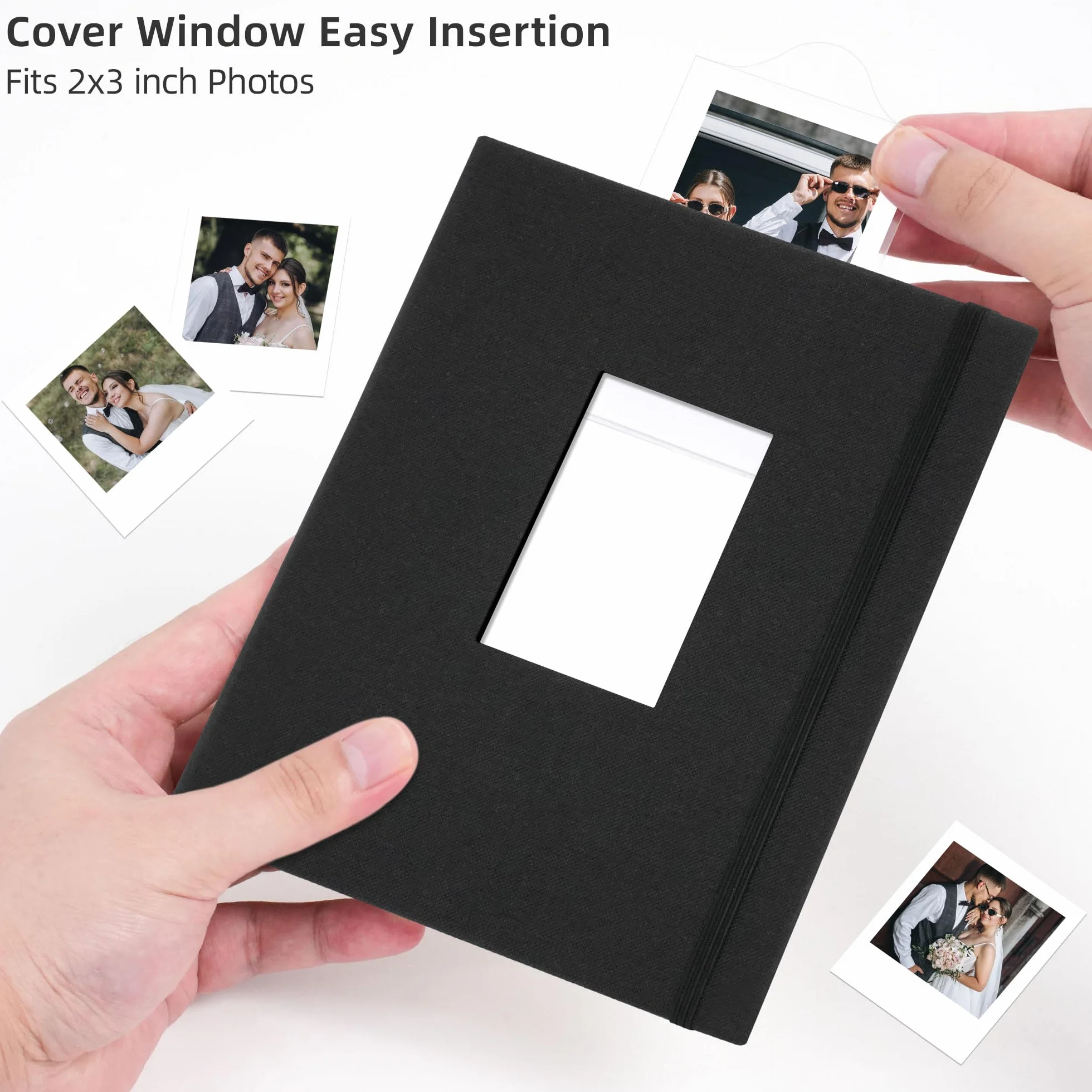 208 zdjęć Polaroid Album fotograficzny do aparatów Fujifilm Instax Mini 12, 11, 9, 8, 40 kompatybilny z Polaroid Snap, Z2300, SocialMatic ZIP, czarny, 1 opakowanie