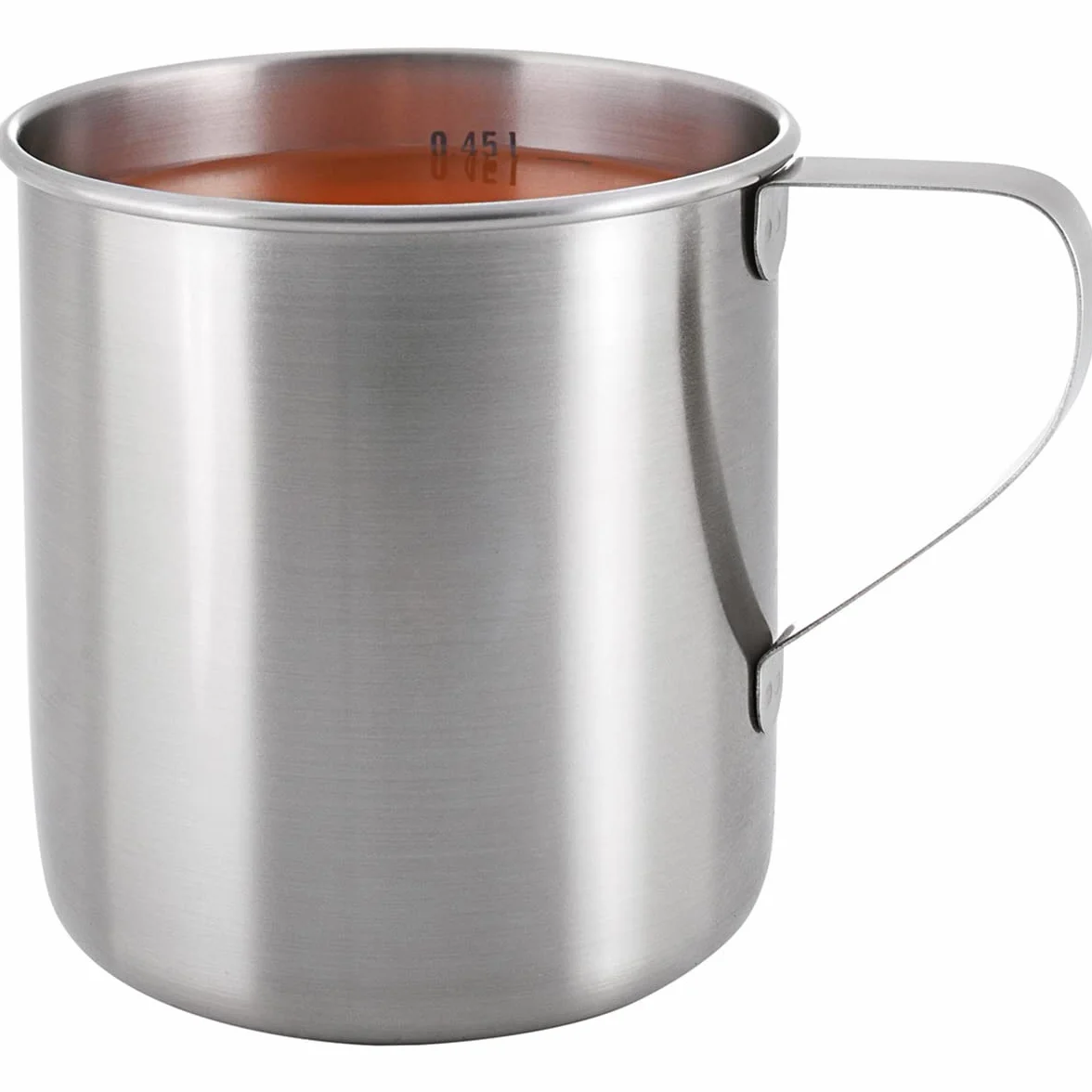 Tatonka Kubek ze stali nierdzewnej (250 lub 450 ml) – jednościenny kubek do picia o pojemności 0,25 lub 0,45 l, uchwyt i skalowanie objętości – nadaje się do kontaktu z żywnością, nietłukący, nie