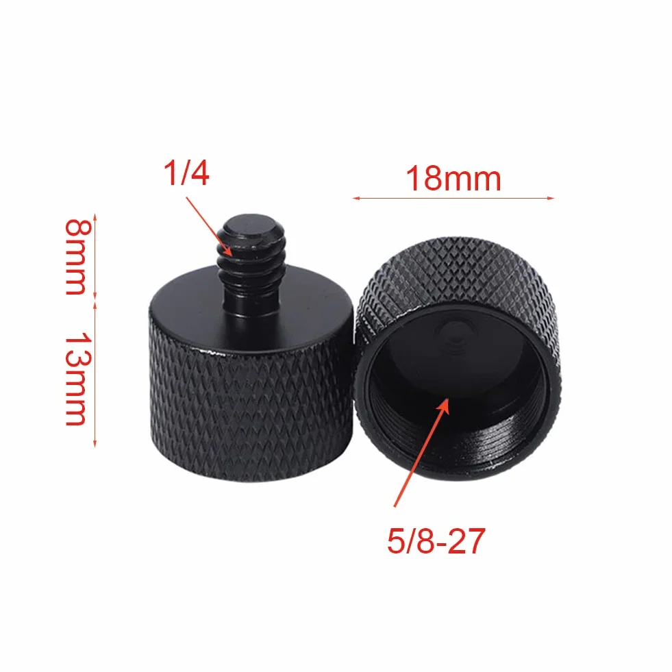 Butyeak Adapter 5/8 żeński na 1/4 męski do statywu, aparatu i płyty QR - gwint 1/4 do 5/8 cala - śruba do mikrofonu - mosiądz 2 sztuki