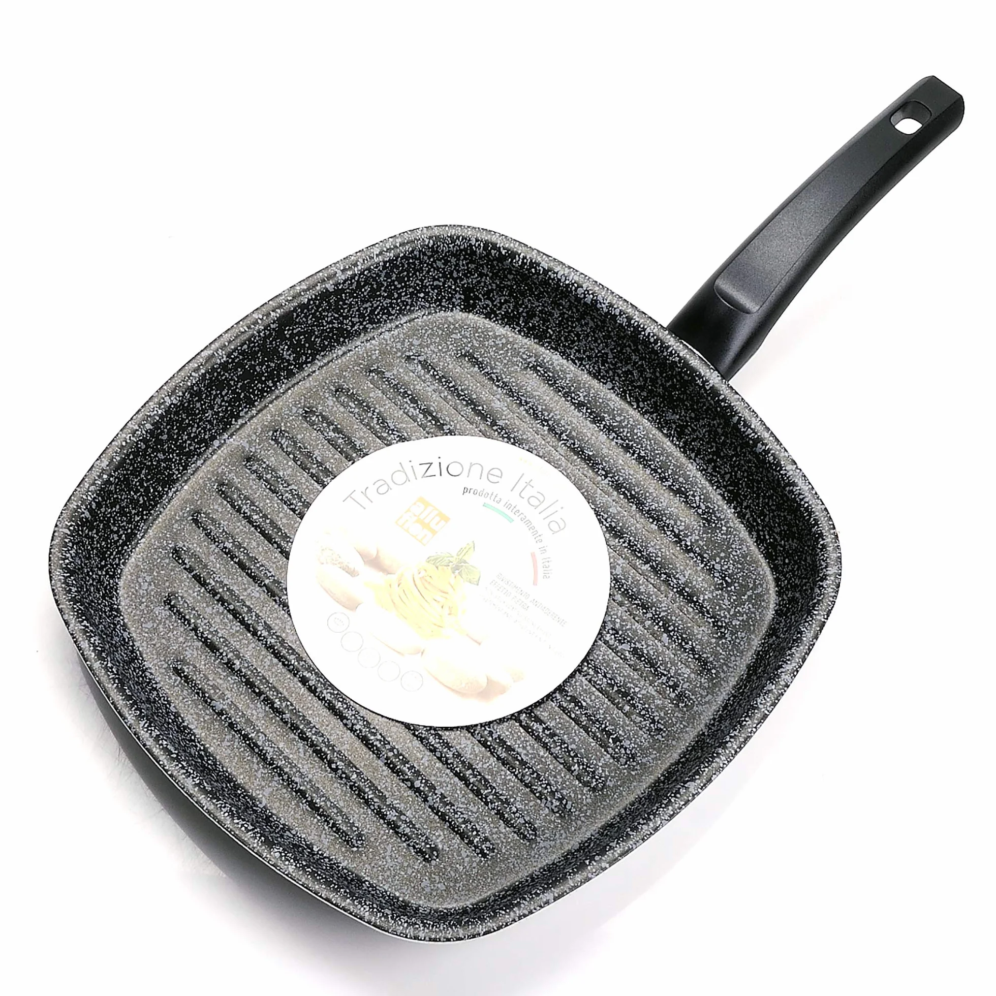 ALLUFLON Tradizione Italia patelnia do grillowania 28 cm aluminium czarna