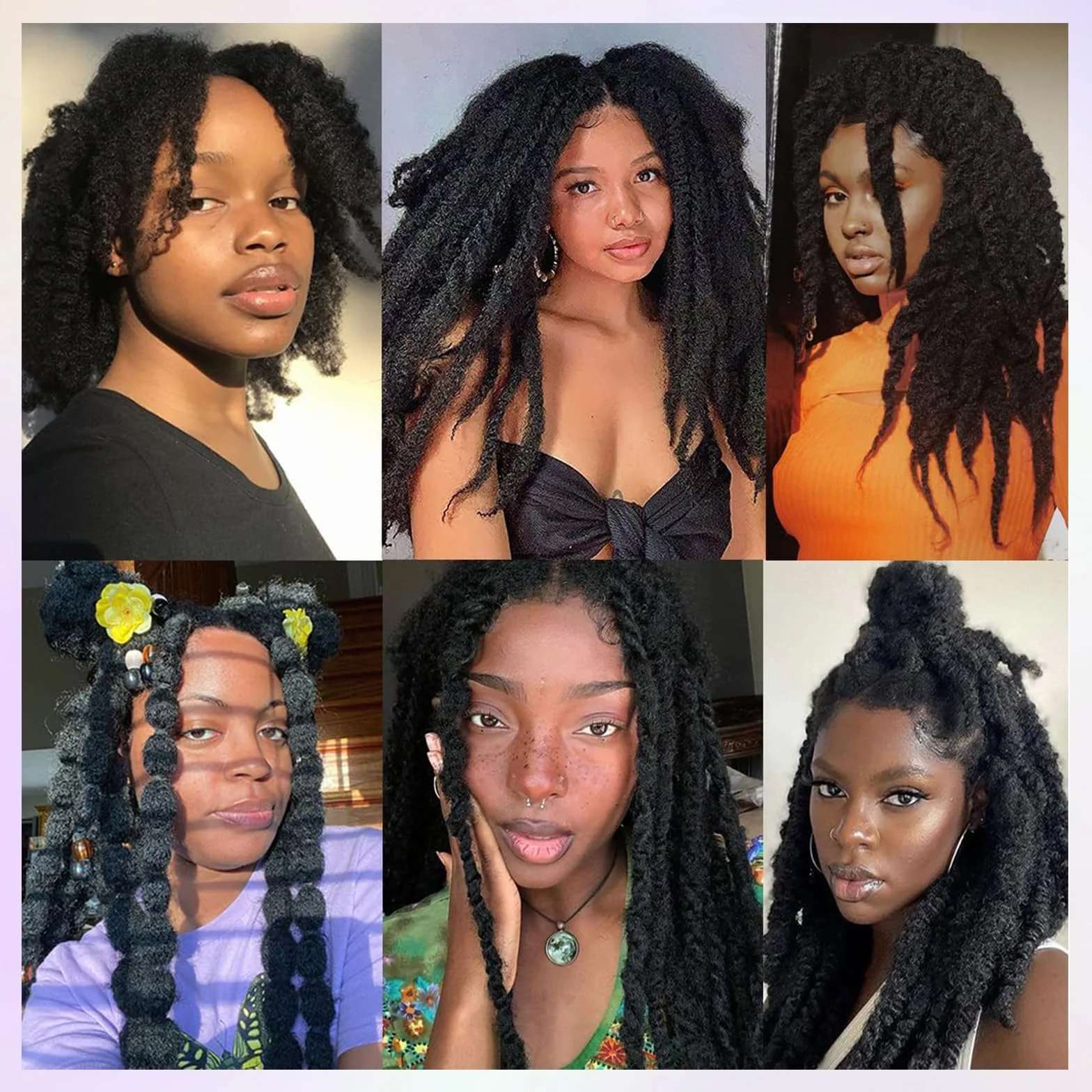 Marley Twist Warkocze Afro Kinky Curly Cuban Twist Warkocze Marley Twists Warkocze Crochet Warkocze Synthetic Senegalese Twists Warkocze do przedłużania włosów dla kobiet (1b, 45,7 cm/3