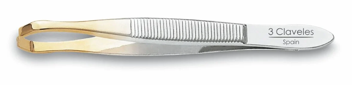 3 Claveles 12234 Pinza Depilar krab, koronka złota 8 cm