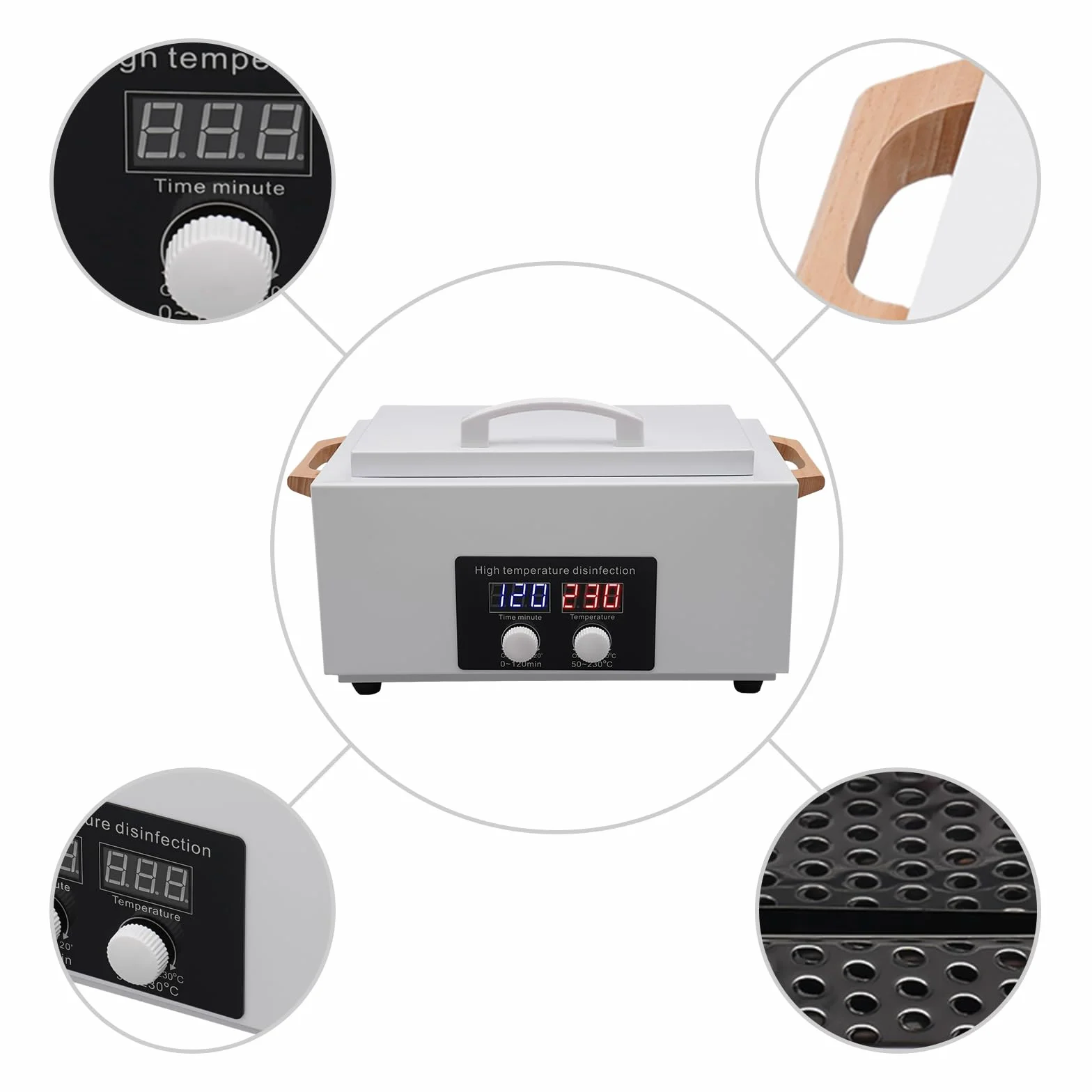 Sterylizator wysokotemperaturowy, 300 W, metalowa szafka do sterylizacji z wyświetlaczem LCD, do laboratoriów, salonów fryzjerskich, salonów kosmetycznych, salonów kosmetycznych, salonów paznokci