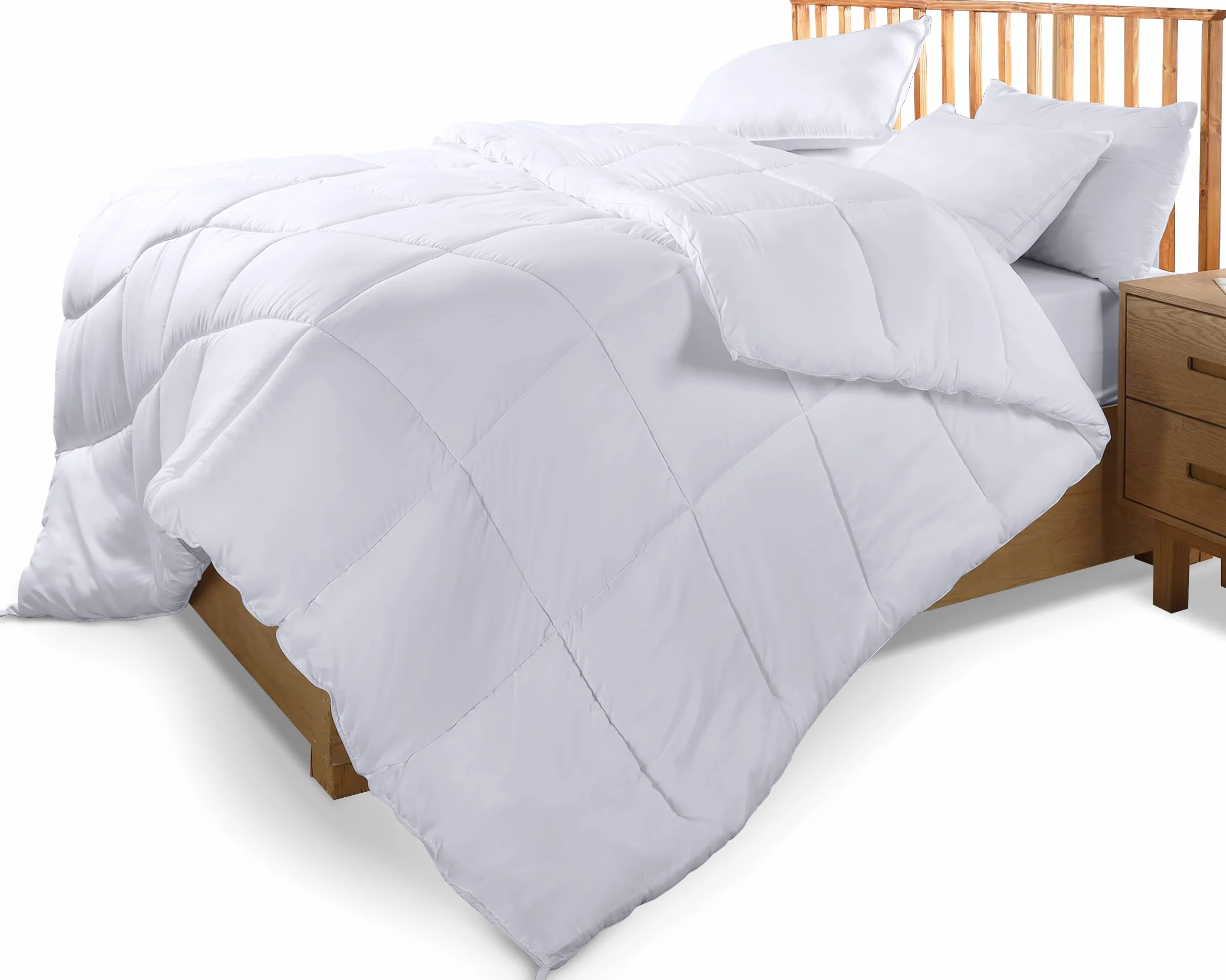 Utopia Bedding All Season Kołdra 220 x 240 cm, Oddychająca Kołdra z Mikrofibry z Wypełnieniem Poliestrowym 280 GSM (Biała)