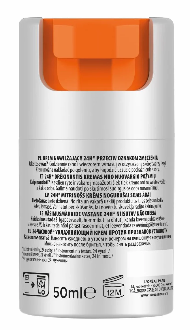 L'Oréal Paris Men Expert Hydra Energetic Krem do twarzy, nawilżający 24h, przeciw oznakom zmęczenia, 50 ml