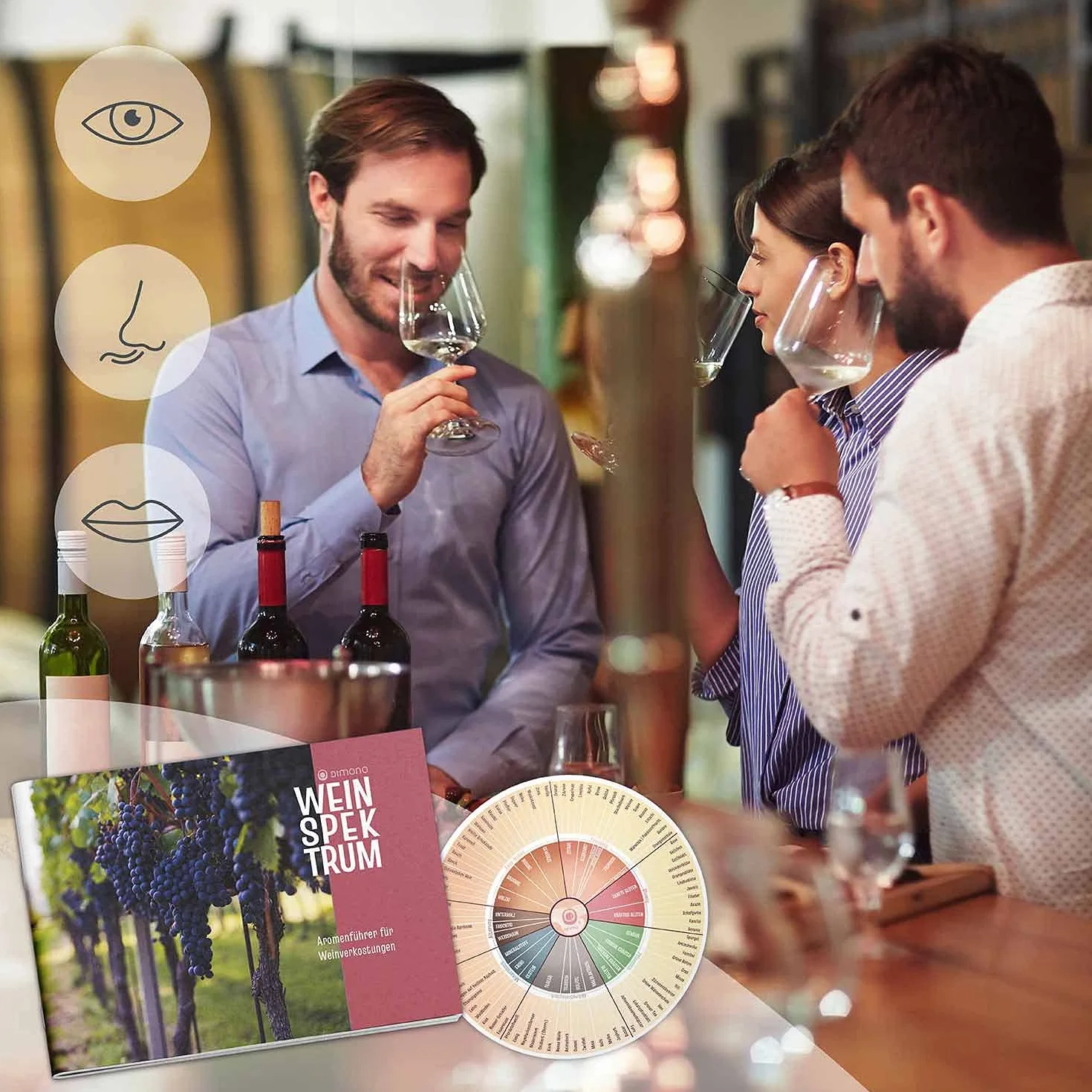 Koło smakowe do wina Deluxe – identyfikacja aromatów dla degustatorów i sommelierów (WERSJA NIEMIECKA)