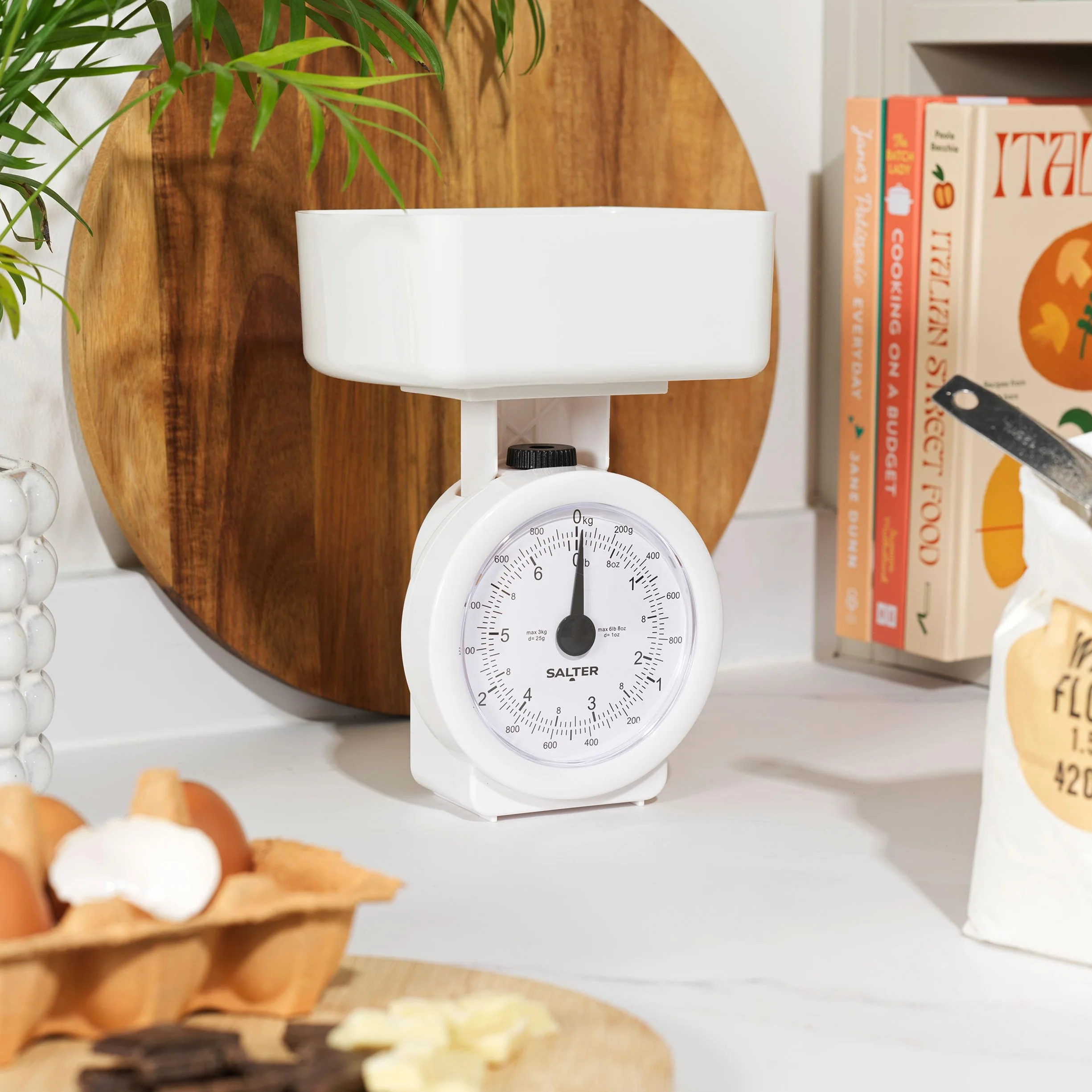 Salter Mechaniczna waga kuchenna 3 kg analogowa biała