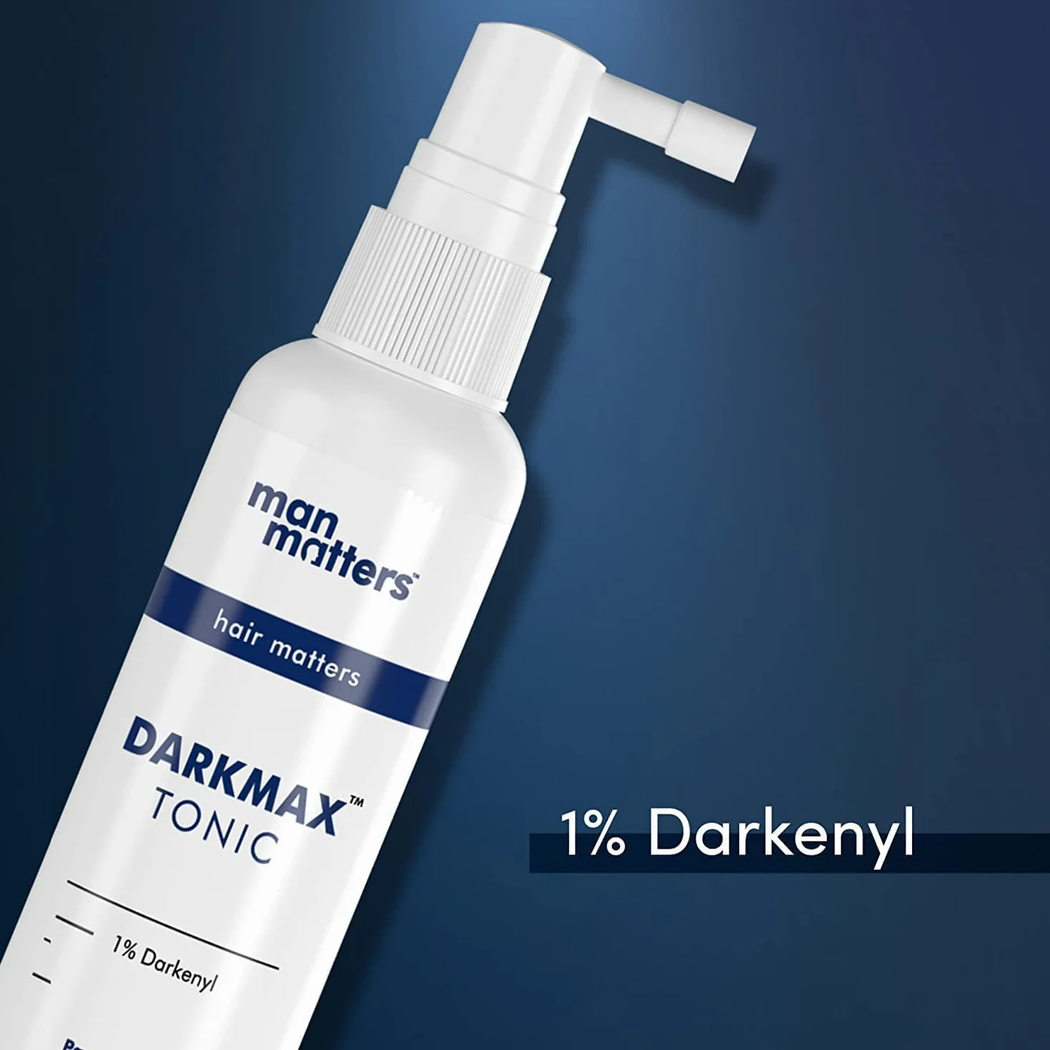 DarkMax Tonik do włosów i brody, 60 ml, 1% Darkenyl, zwiększa produkcję melaniny dla naturalnie pigmentowanych, zdrowych i błyszczących włosów, bez parabenów, bez silikonu