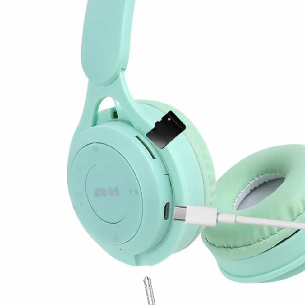 Opaska na głowę Bluetooth Y08 bezprzewodowy zestaw słuchawkowy Bluetooth przenośny składany zestaw słuchawkowy dla dzieci zielony