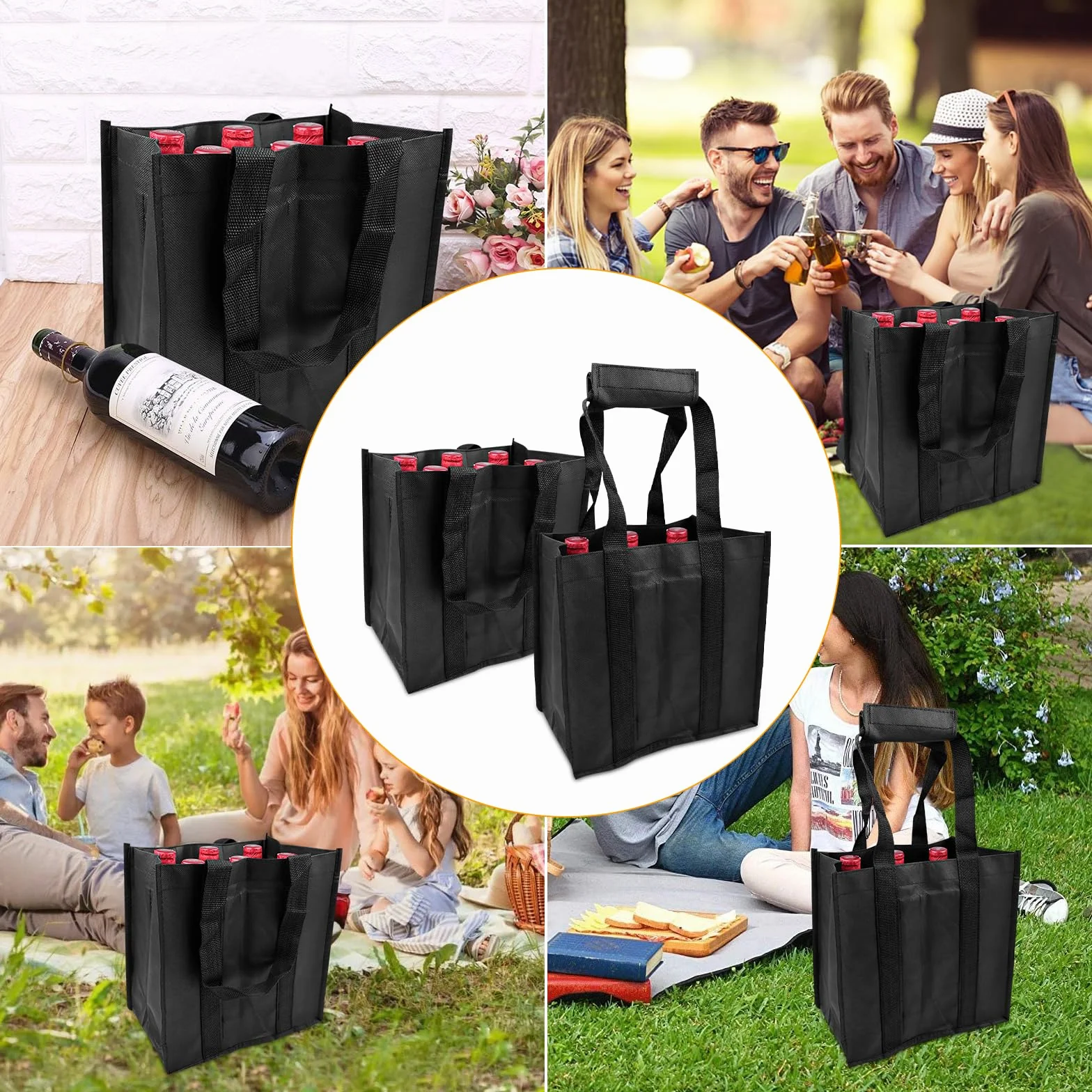 Newpop Torebka na 6 butelek piwa, Torby na wino i butelki