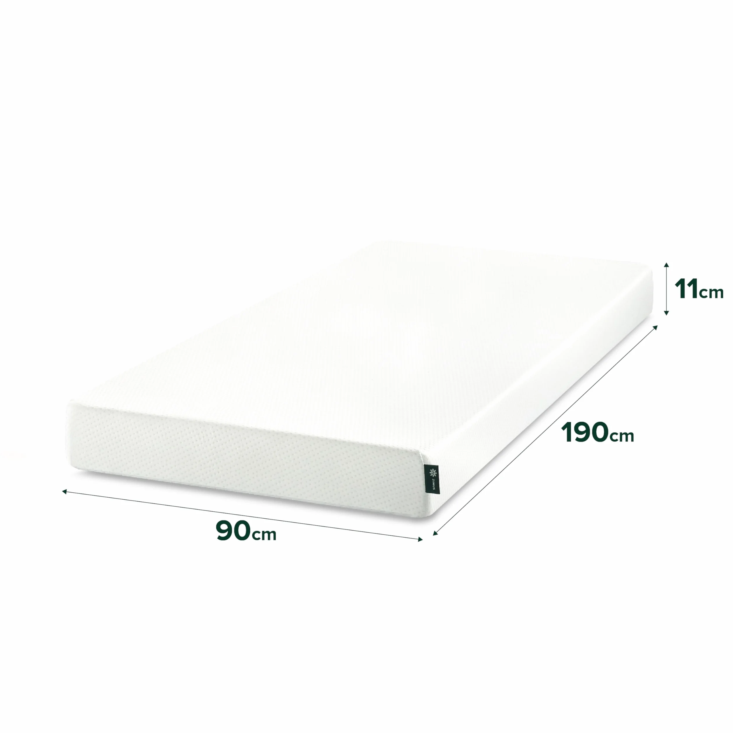Zinus Memory Foam Mattress, biały, 90 x 190 cm