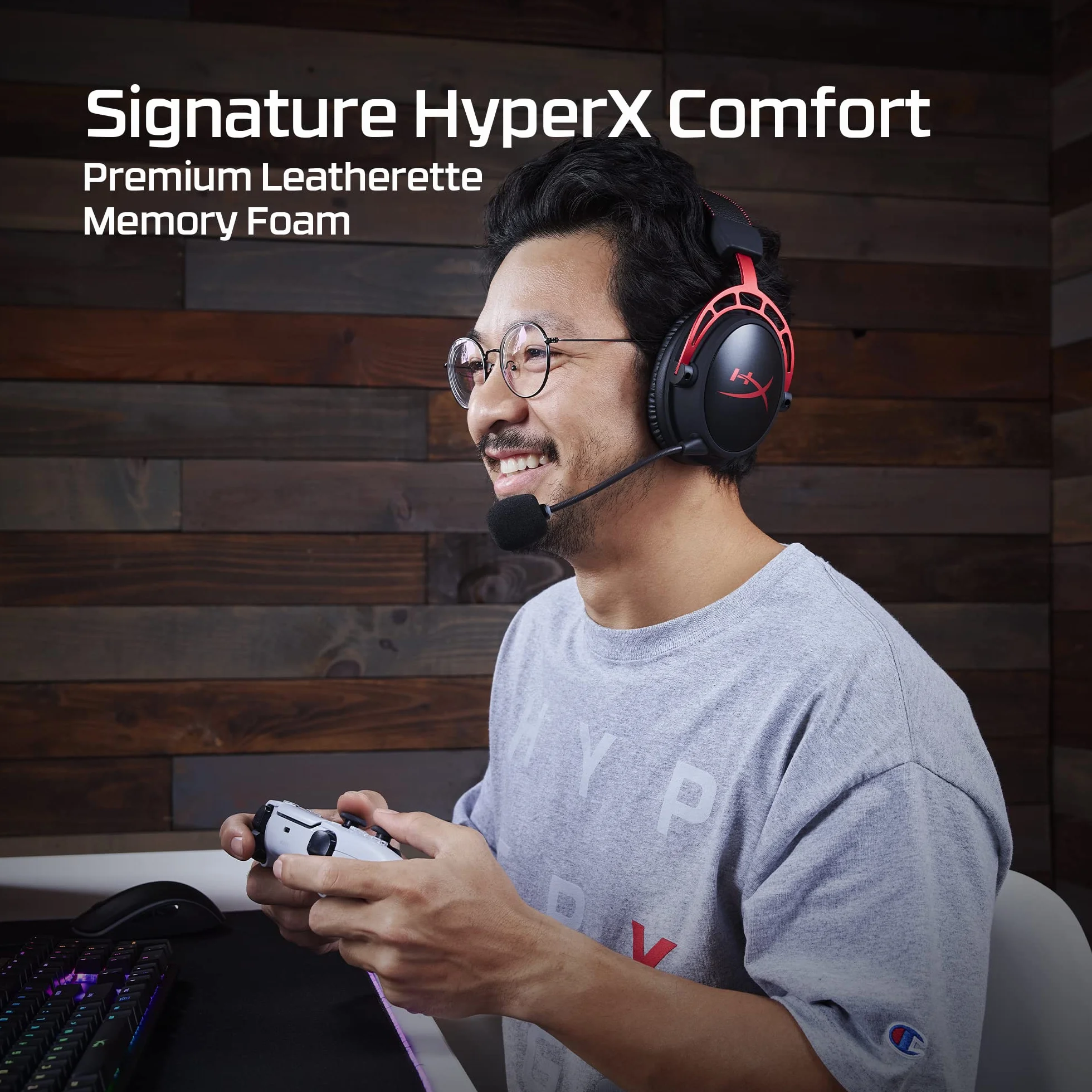 HyperX Cloud Alpha Wireless - zestaw słuchawkowy do gier do komputera, żywotność baterii 300 godzin, słuchawki DTS: X przestrzenne audio, pianka pamięci, redukcja szumów, Czarny/czerwony