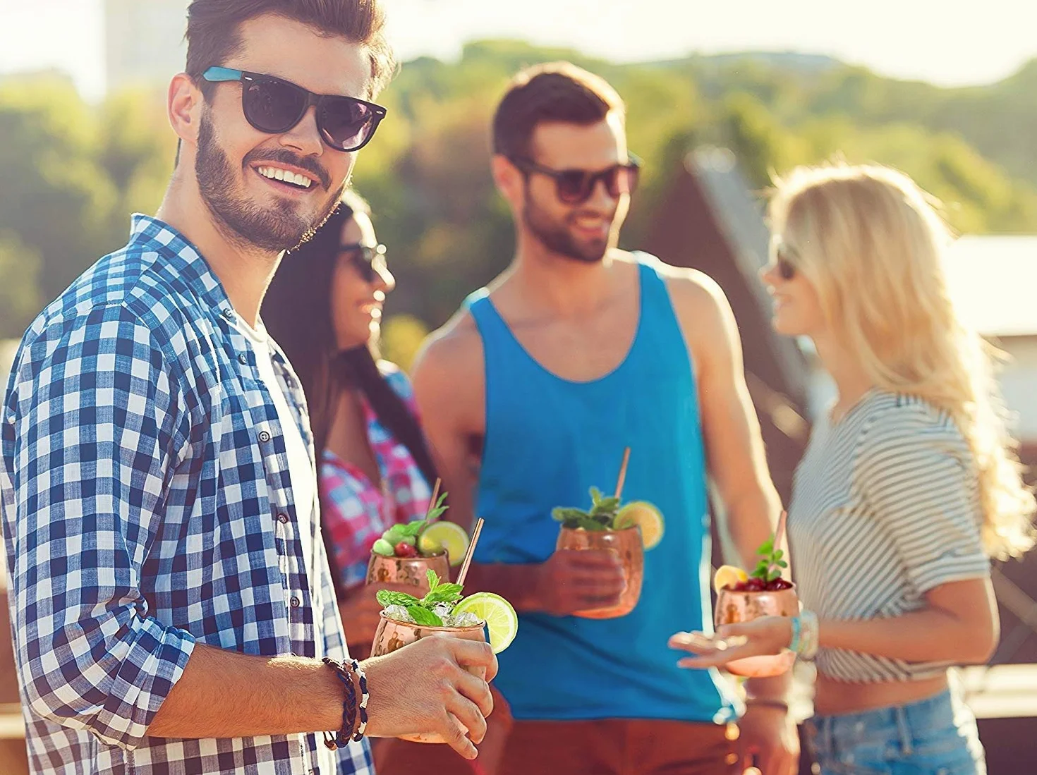 SUPERSUN Moscow Mule miedziane kubki 530 ml zestaw 4 sztuk