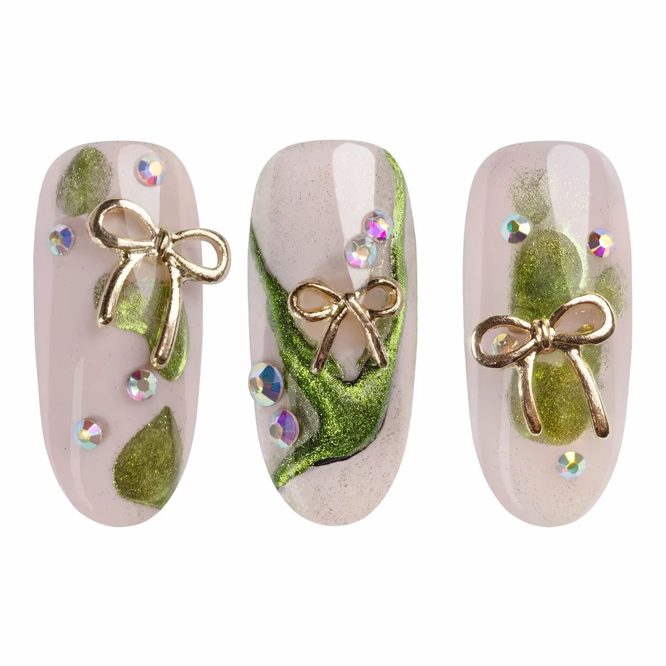 NEONAIL Ozdoby 3D do paznokci Kokardki Złote Nail Art Biżuteria do zdobienia