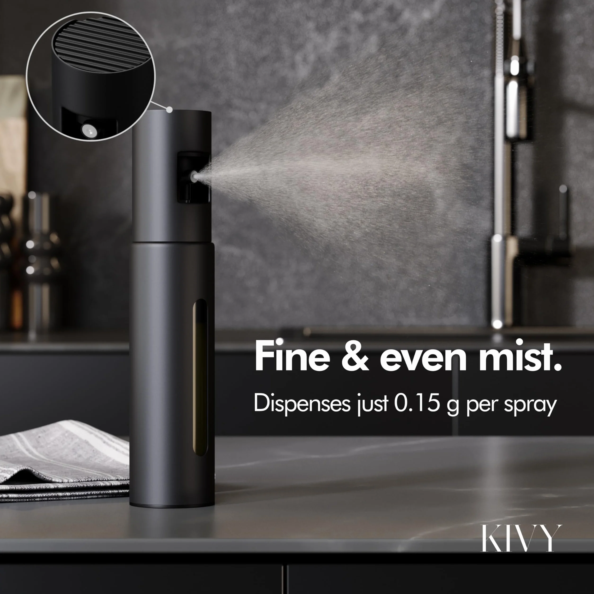 KIVY rozpylacz oleju 100 ml butelka z rozpylaczem precyzyjną dyszą