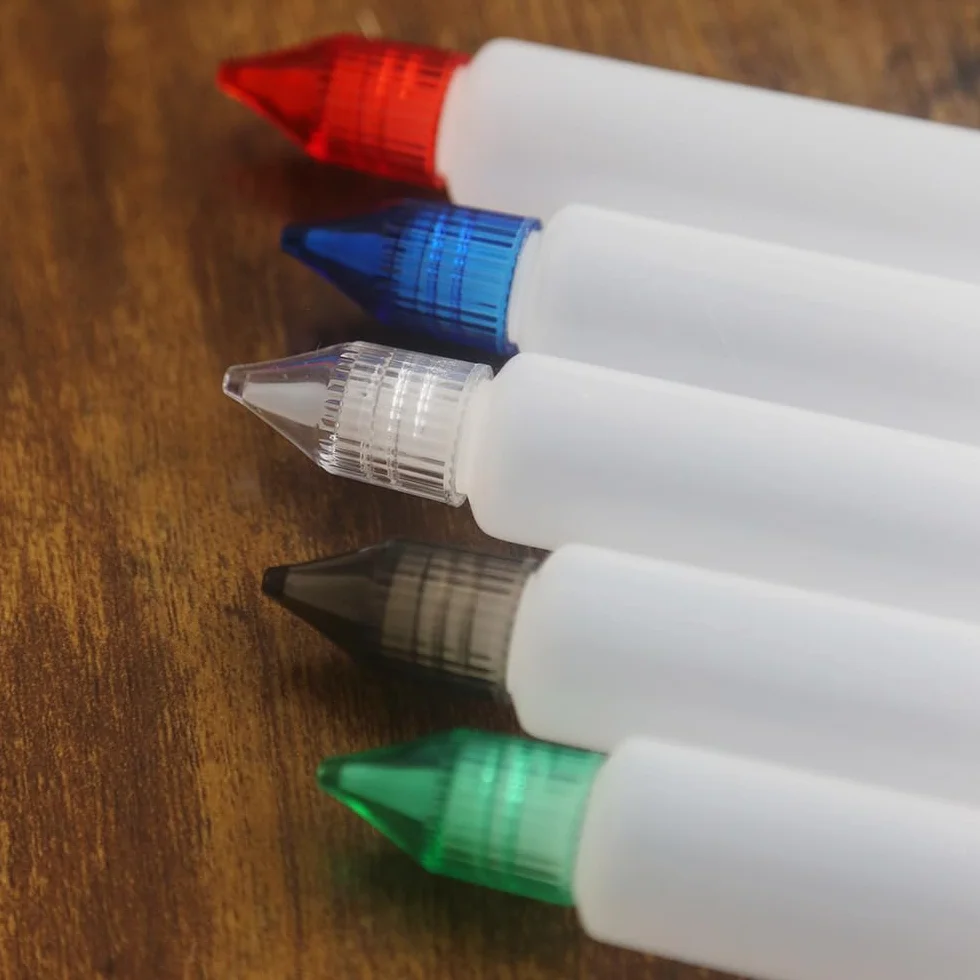 TRIXES Butelki z kroplomierzem "Unicorn", opakowanie 5 sztuk, 30 ml, w stylu długopisu - butelki do wielokrotnego napełniania