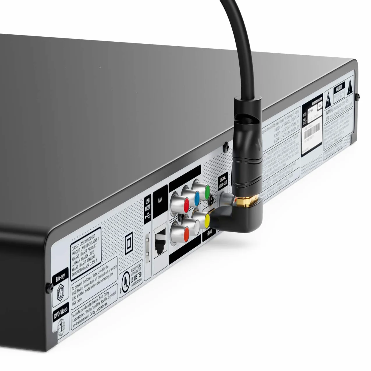 DeleyCON Adapter Kątowy HDMI - 90° Wtyk na Gniazdo - Pozłacane Styki - 3D 1080p Full HD - Czarny