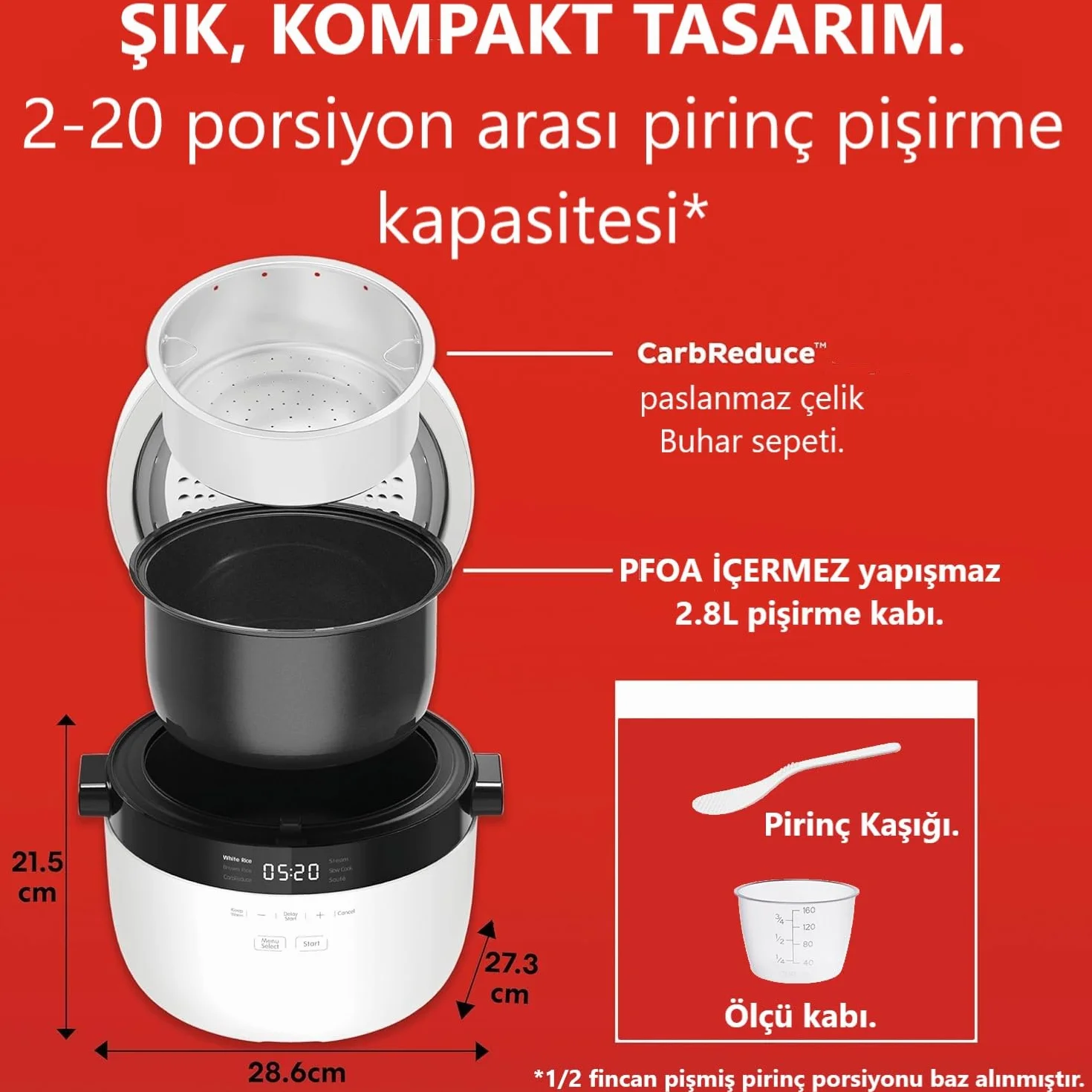 Instant Pot Szybkowar do ryżu i parowar 2,8 l ze stali nierdzewnej nieprzywierający