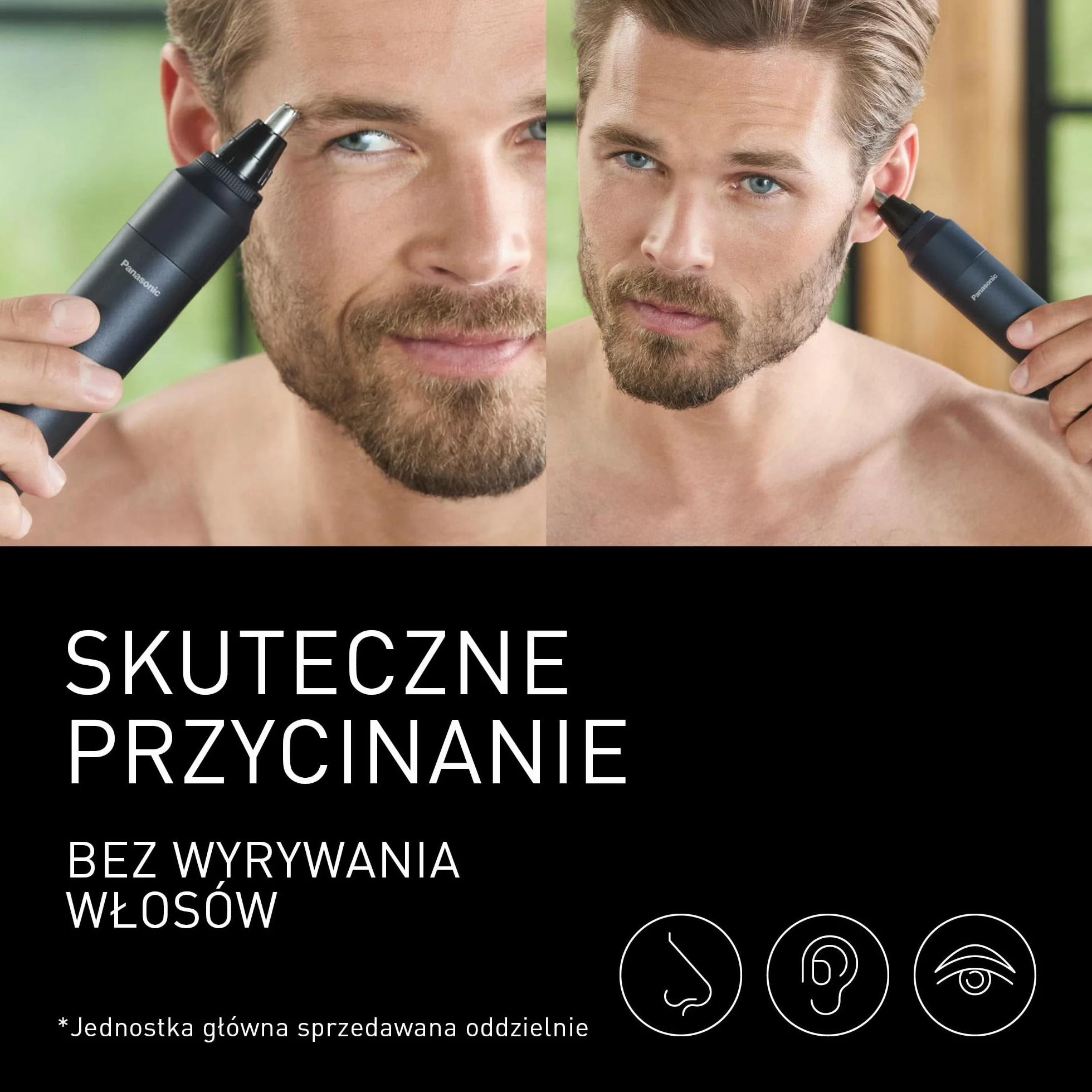 Panasonic ER-CNT1 MULTISHAPE modułowy system do pielęgnacji osobistej - nasadka trymera do nosa/uszu/zarostu (funkcja podciśnienia, system Vortex)