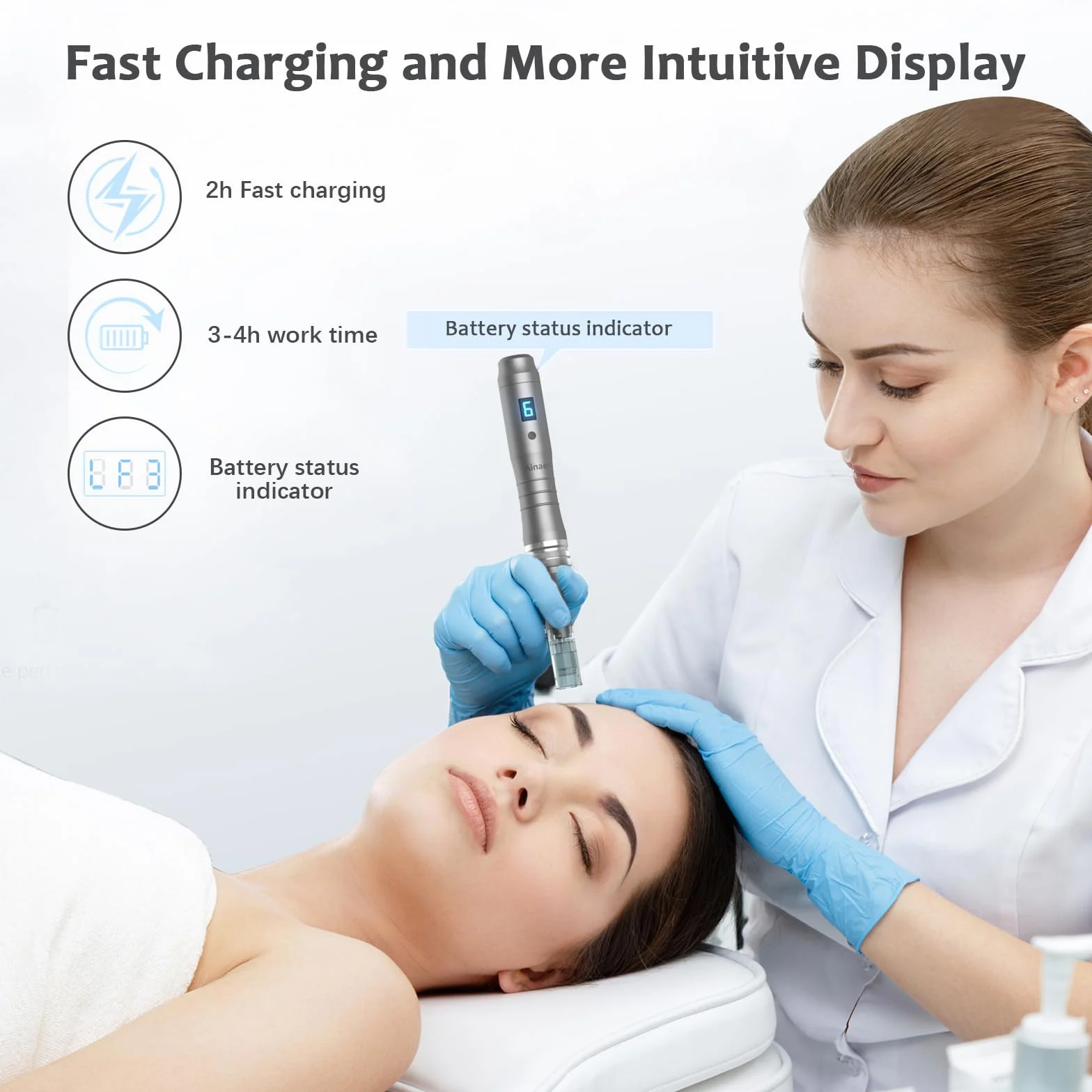 Ultima M8 Microneedling Pen, Professional Wireless Microneedle Machine Electric Adjustable Microneedling Pen Kit for Face Body Hair Beard Growth Gift for Women -12 Replacement Cartridges