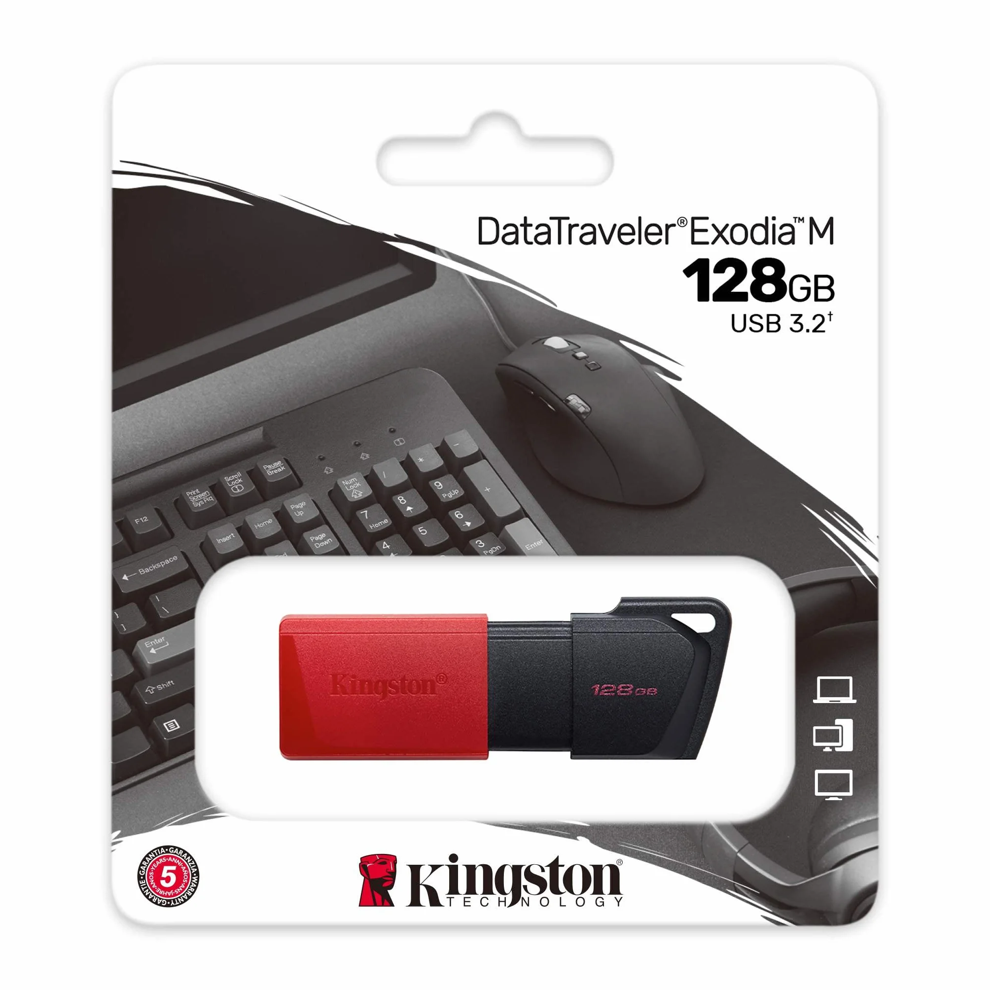 Kingston Datatraveler Exodia DTXM/128GB Pendrive, Czarny, 128GB