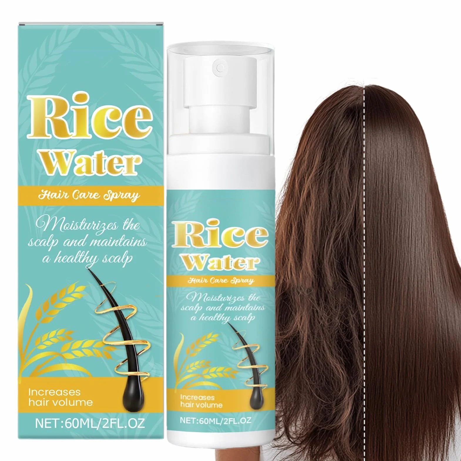 Hair Helper Spray | 60 ml odżywczy spray do zagęszczania włosów | produkty kosmetyczne do pielęgnacji skóry głowy, codzienna stylizacja, do salonu fryzjerskiego, na specjalne okazje, zastosowanie w