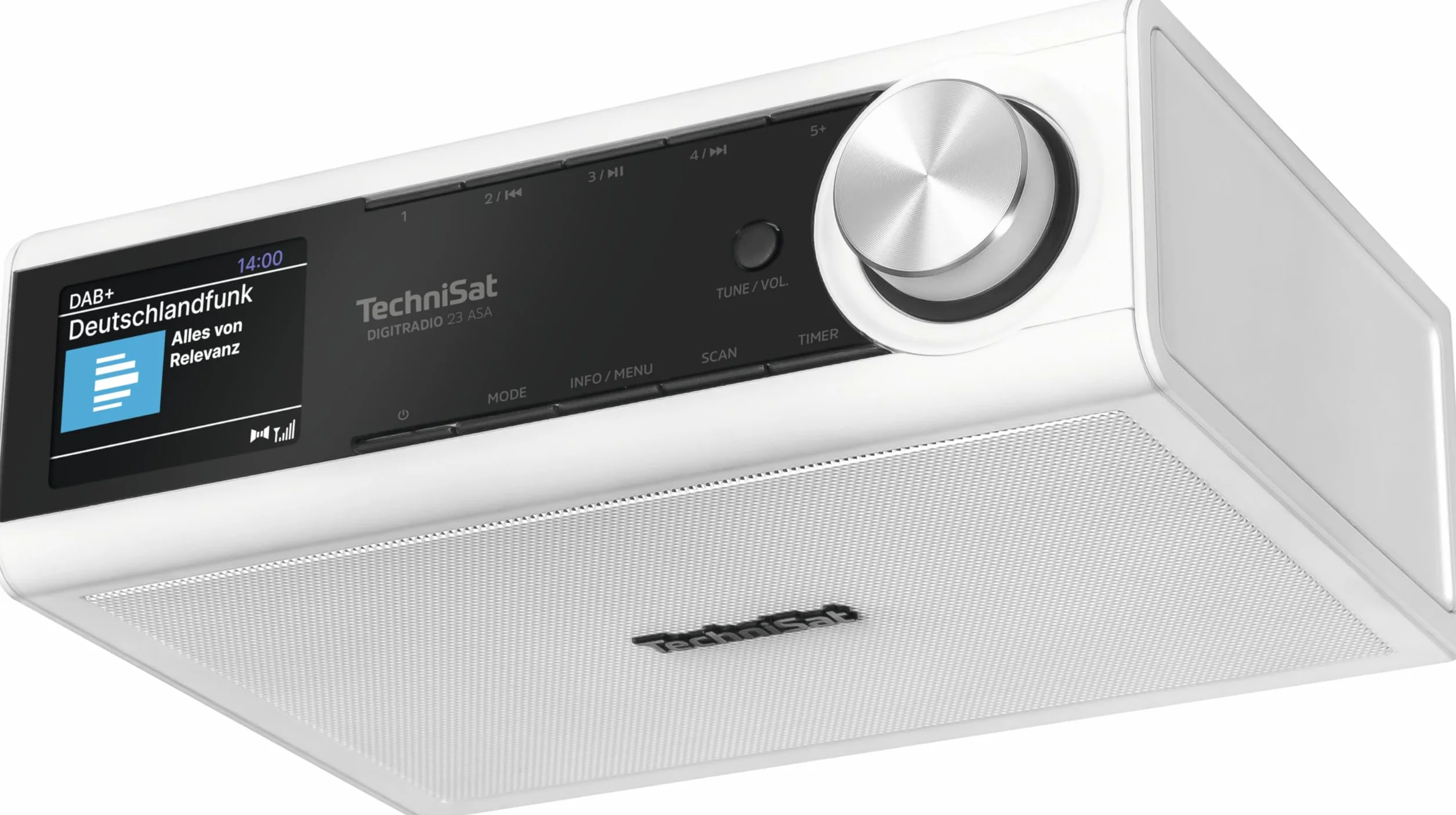 TechniSat Digitradio 23 ASA – radio kuchenne do zabudowy z automatycznym alarmem bezpieczeństwa (ASA, radio kuchenne DAB, UKW, przyciemniany kolorowy wyświetlacz TFT, Bluetooth Audio Streaming, 2 W