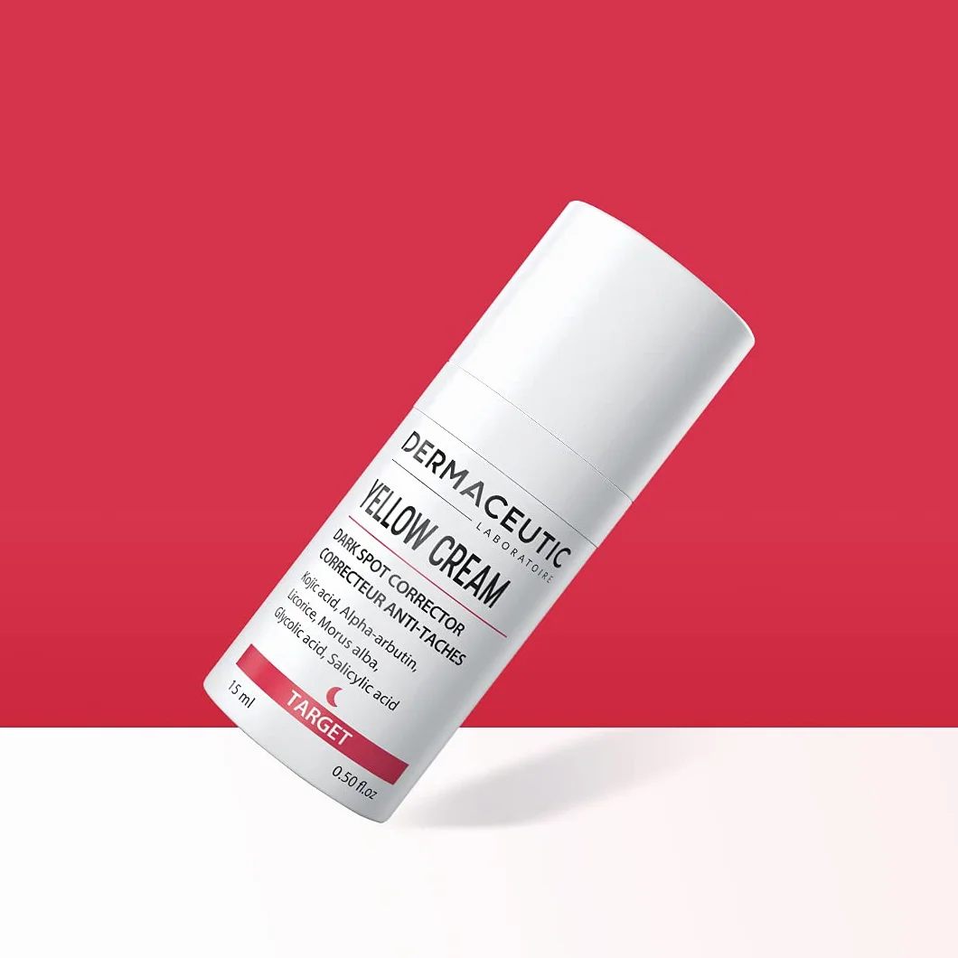 Dermaceutic Yellow Cream - Korektor zapobiegający plamieniom zawierający kwas kojiowy, alfa-arbutynę, ekstrakt z lukrecji, ekstrakt z morwy białej, kwas glikolowy i salicylowy - 15ml