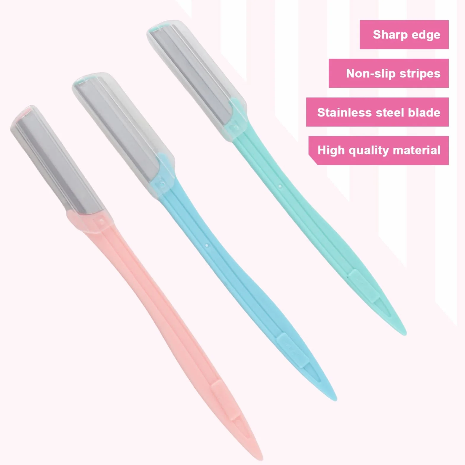 3 Szt. Golarki do Brwi, Shaper Cheek do Usuwania Owłosienia Twarzy Peach Fuzz Shaver, dla Kobiet i Mężczyzn