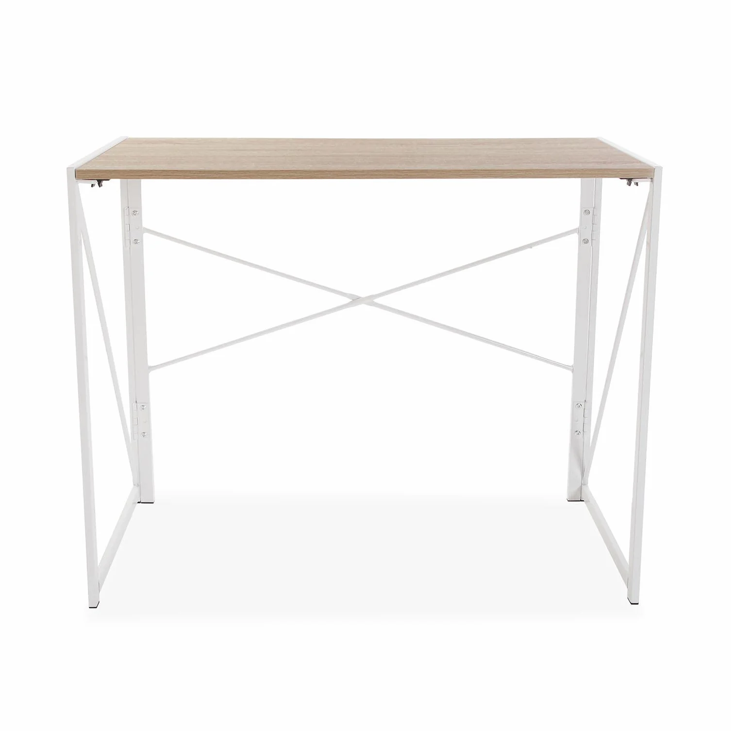 Versa Jack Składane Biurko Komputerowe 74 x 45 x 90 cm Białe Drewno Metal