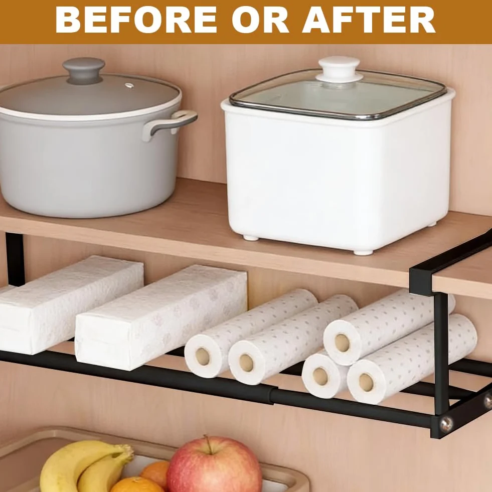 Wiszący regał na buty wysuwany 40-70 cm regulowany organizer czarny