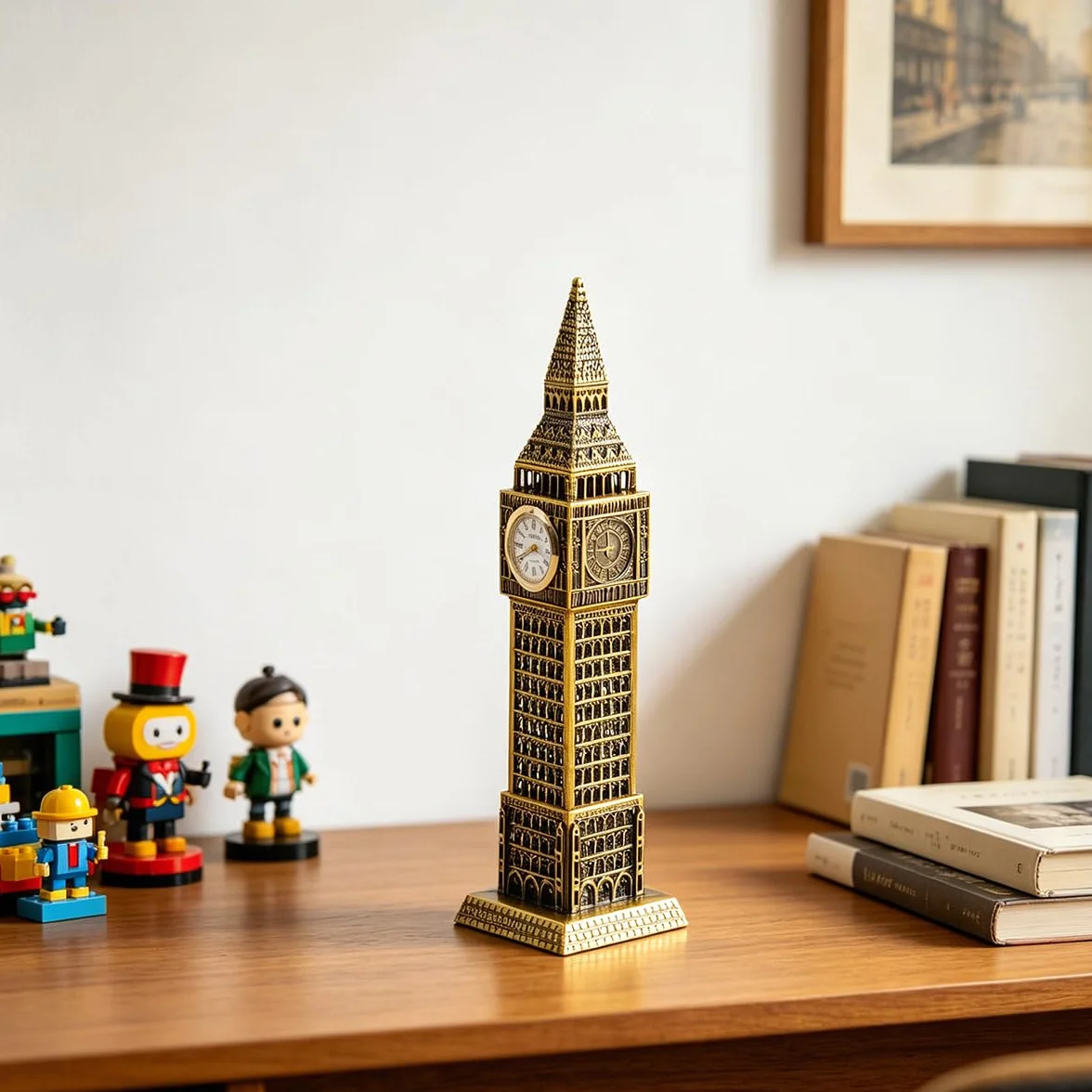 Riven Metalowa statuetka Big Ben model dekoracja zegar wieża architektury