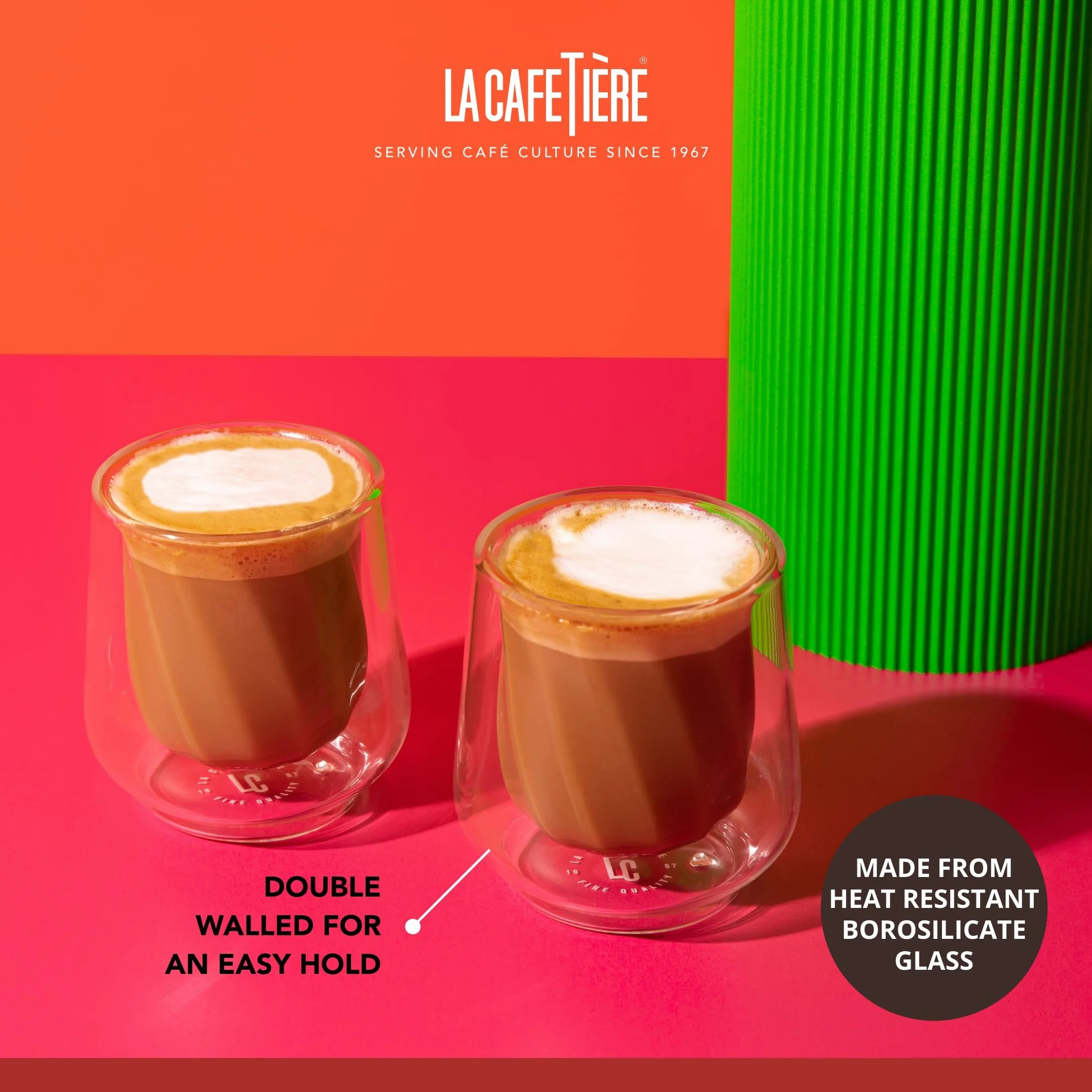 La Cafetière Siena 2-częściowy zestaw szklanek Cortado z podwójnymi ściankami 135 ml
