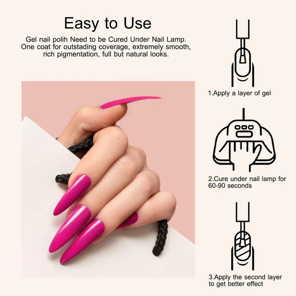 CANNI UV lakier do paznokci Natur Dunkelrosa Gellak Gelowy lakier UV Nail Art klasyczny i uniwersalny styl Soak Off lakier do paznokci żelowych do lampy UV