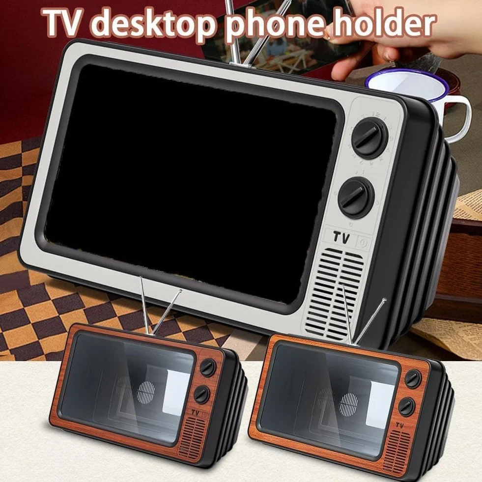 Vintage TV telefon retro telefon komórkowy kontynuacja w rozszerzonym powiększeniu wzmacniacz ekran stojak na telefon przestrzenny