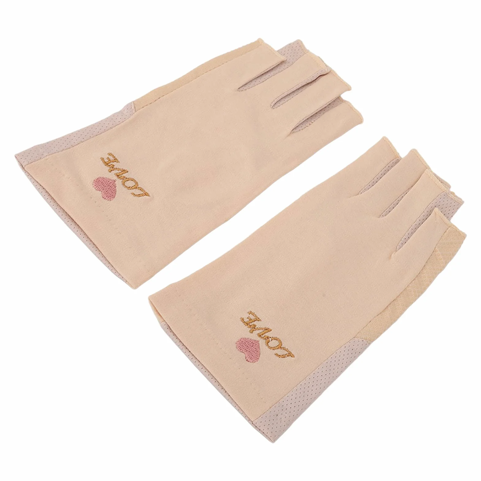 Generic Rękawiczki Ochronne UV, Rękawiczki do Manicure Bez Palców z Filtrem UPF50+ do Suszarki z lampą UV Oddychające Włókno Bawełniane Elastyczne Rękawice Chroniące Przed Promieniami (Jasny zółty)