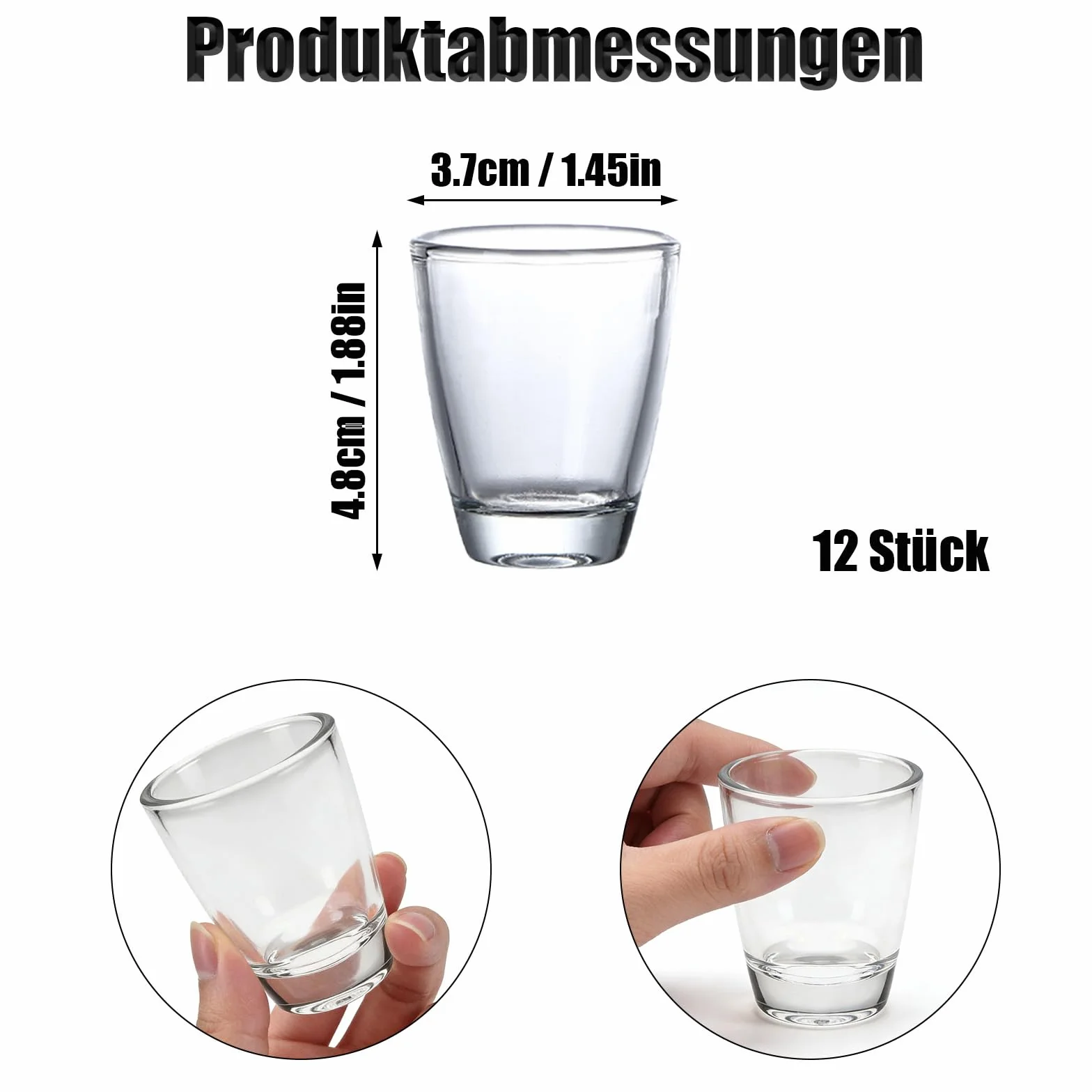 kieliszki do wódki szklane, kieliszki do tequili, zestaw kieliszków do wódki 30 ml, kieliszki do likierów z grubą podstawą, do słodkich wódek, wódki, ouzo, sambuki, odporne na zmywarkę – 12