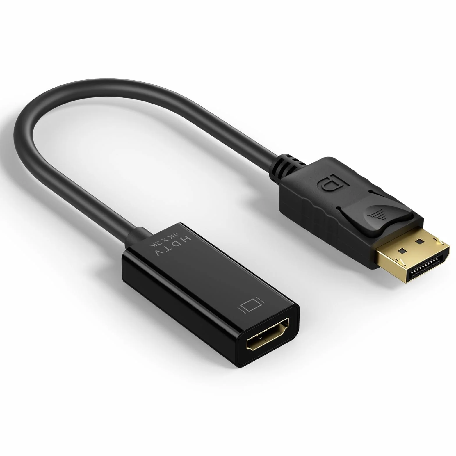 4K Adapter DisplayPort do HDMI [Jednokierunkowy] - DP do HDMI 4K@30Hz 2K@60Hz 1080P@120Hz - Kompatybilny z laptopem, PC, kartą graficzną, monitorem, TV, projektorem (Lenovo, HP, Dell, AMD, NVIDIA)