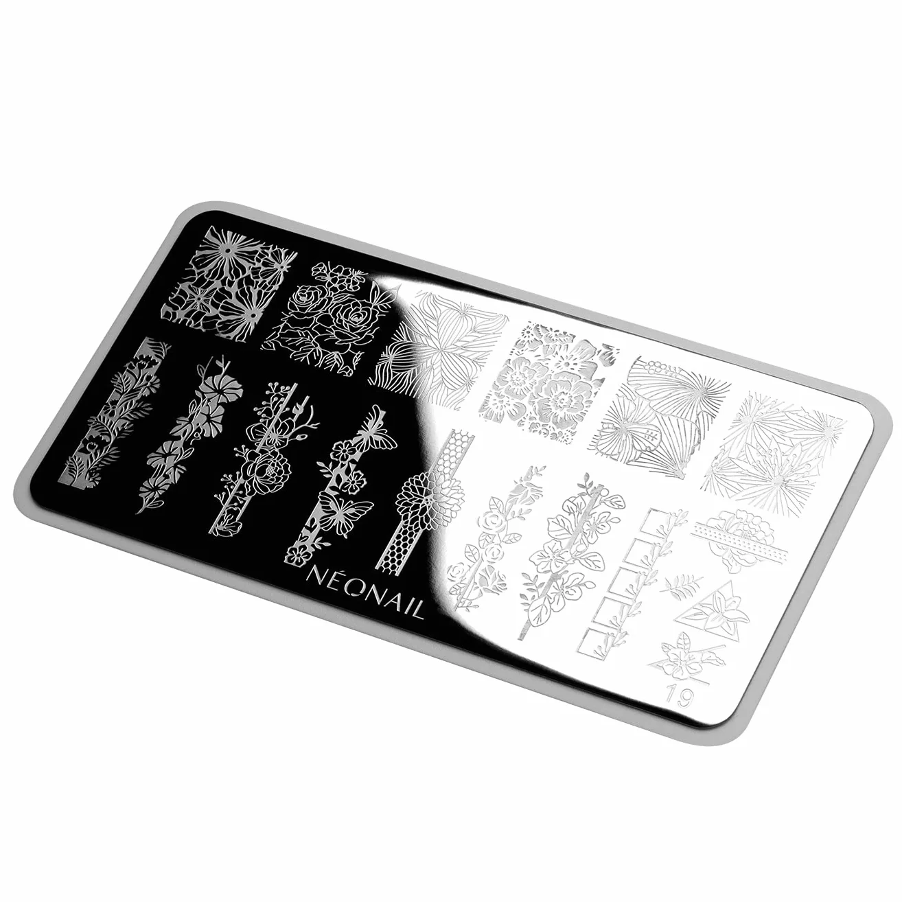 NEONAIL Stamping Plate 19 - Płytka do Stampingu - Blaszka do Stemplowania Paznokci - Nail Art Stamping - Blaszka do Stempli - Zdobienie Paznokci
