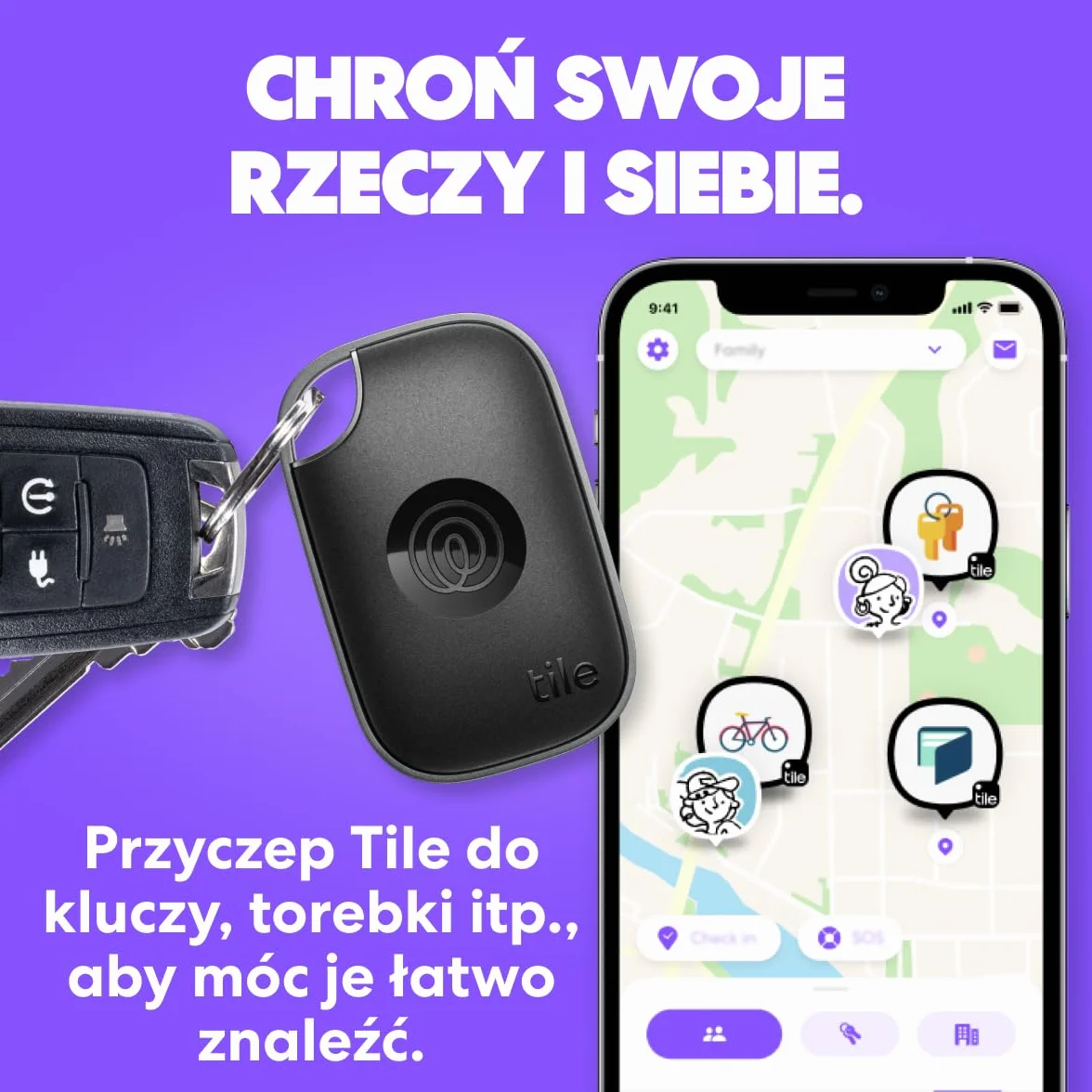 Tile by Life360 Pro - najmocniejszy lokalizator Bluetooth do znajdowania kluczy, torebek i innych rzeczy. Zgodność: iOS i Android. Znajdowanie telefonu. 4 szt. (czarny/biały)