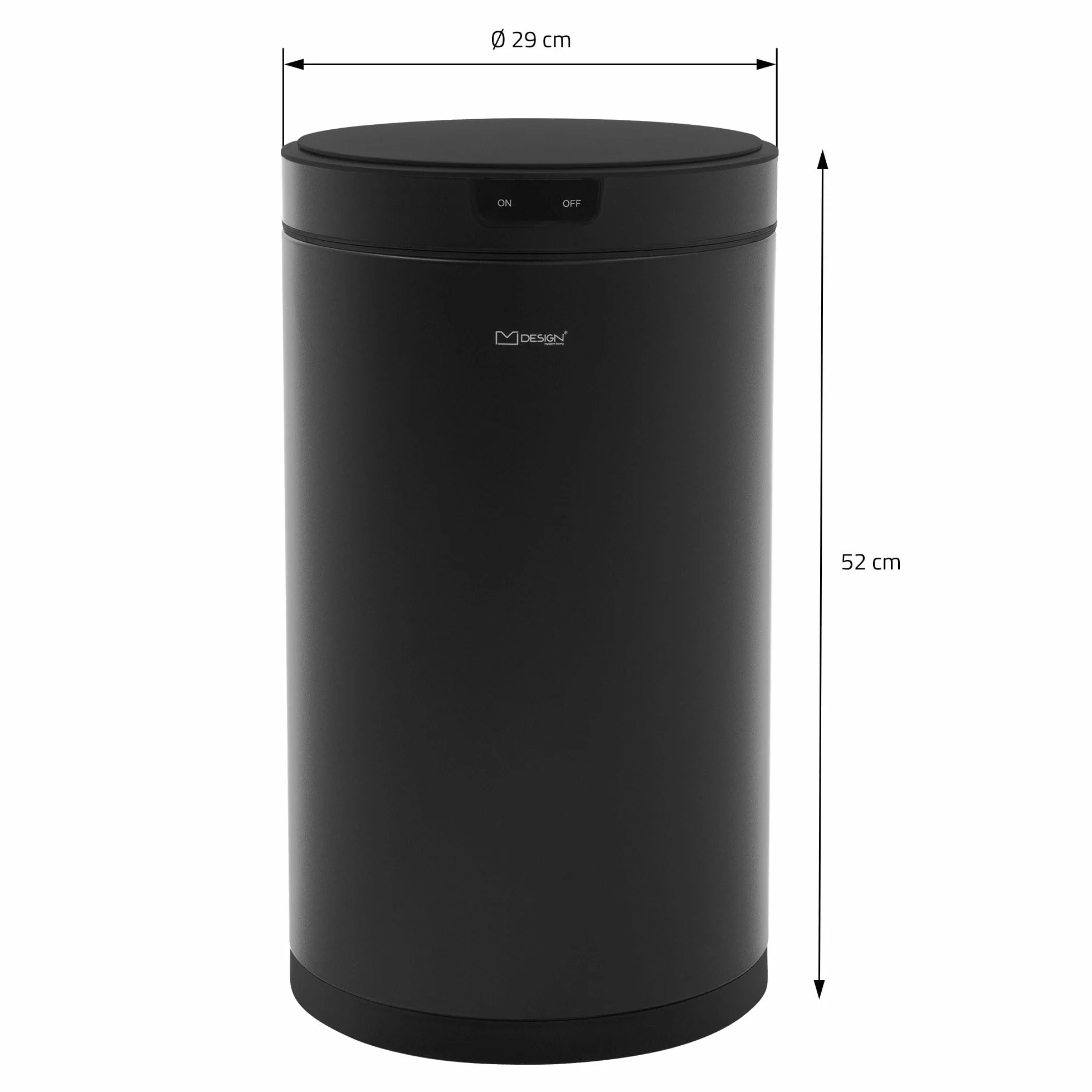 Automatyczny kosz na śmieci 30L z czujnikiem ruchu ML-Design stal czarny bezdotykowy do kuchni